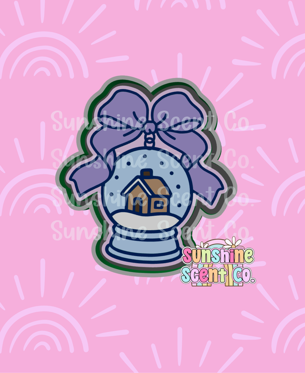 Snow Globe Charm with Bow Freshie Mold