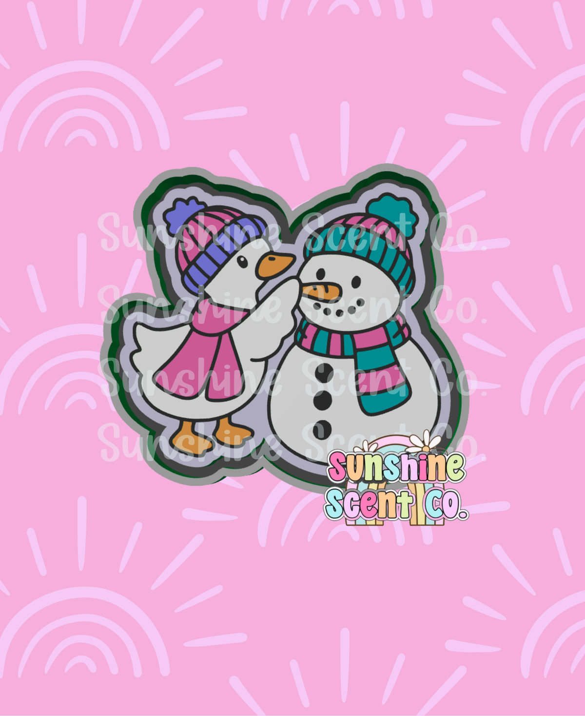 Goose Building Snowman Freshie Mold