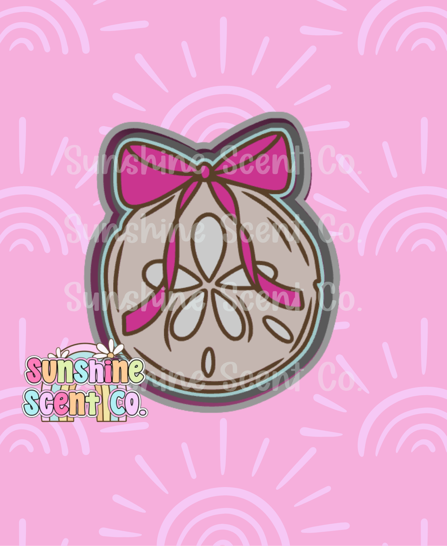 Sand Dollar with Bow Freshie Mold