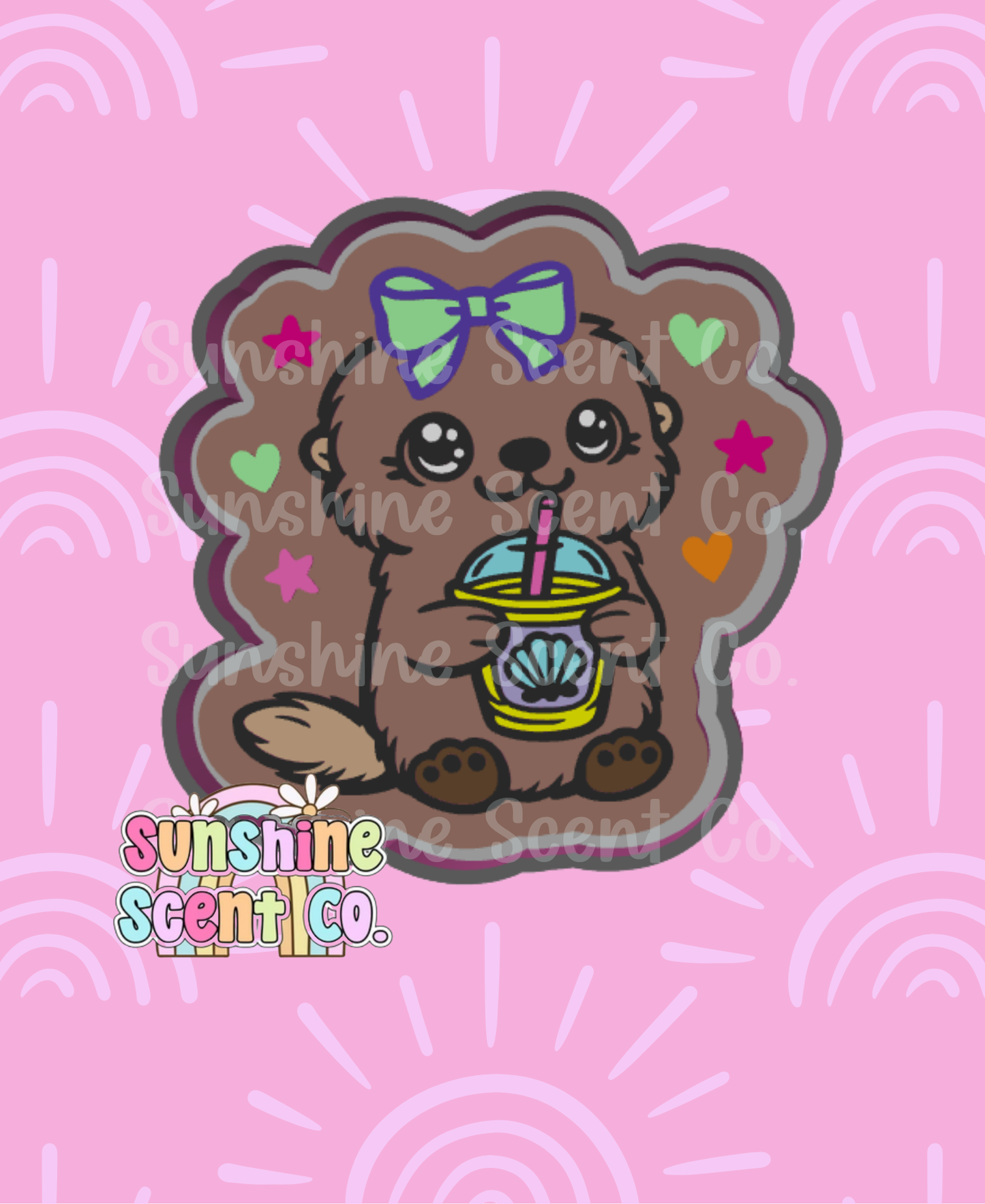 Otter with Seashell Drink Freshie Mold