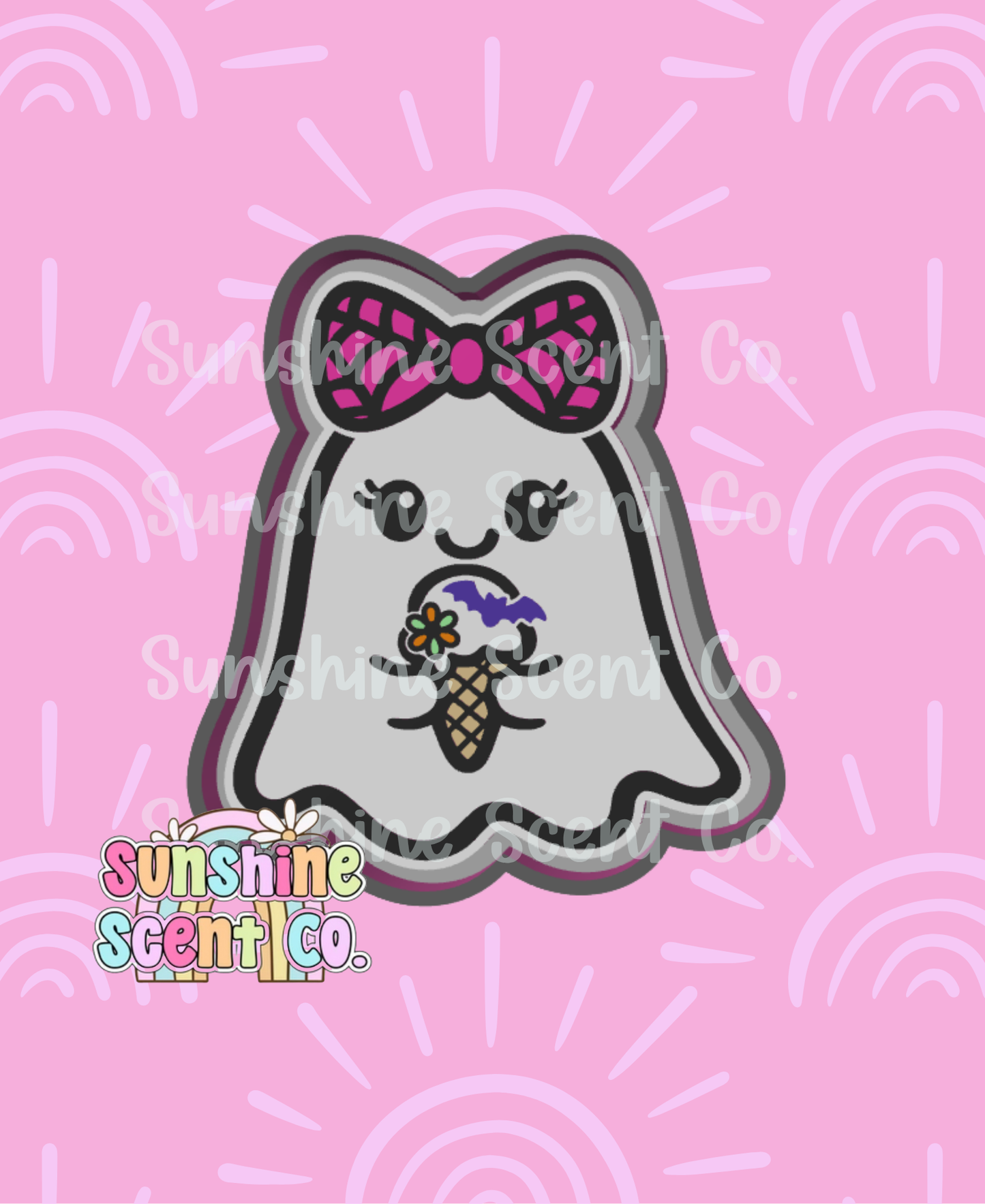 Summerween Ice Cream Ghost Freshie Mold