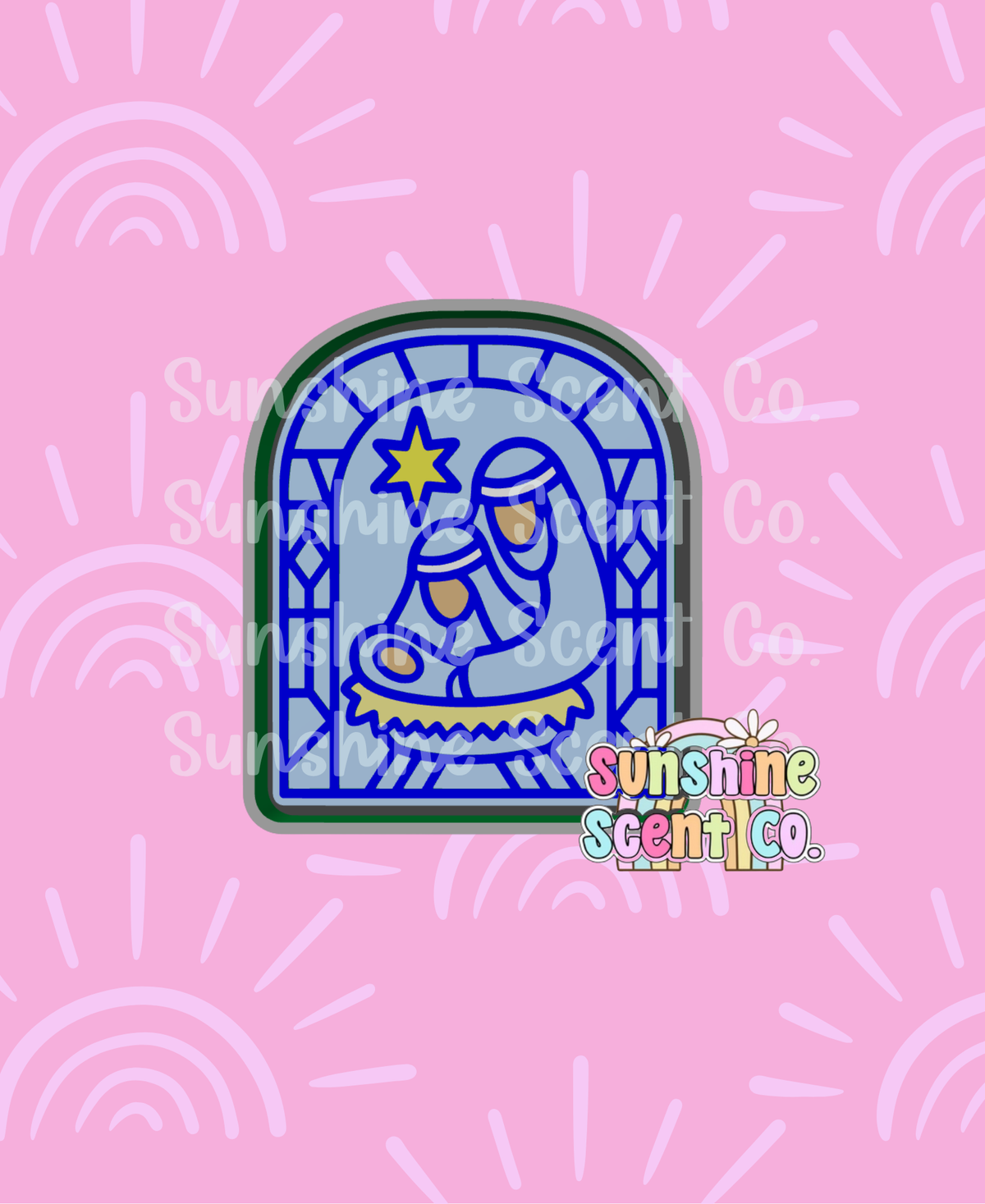 Stained Glass Nativity Scene Freshie Mold