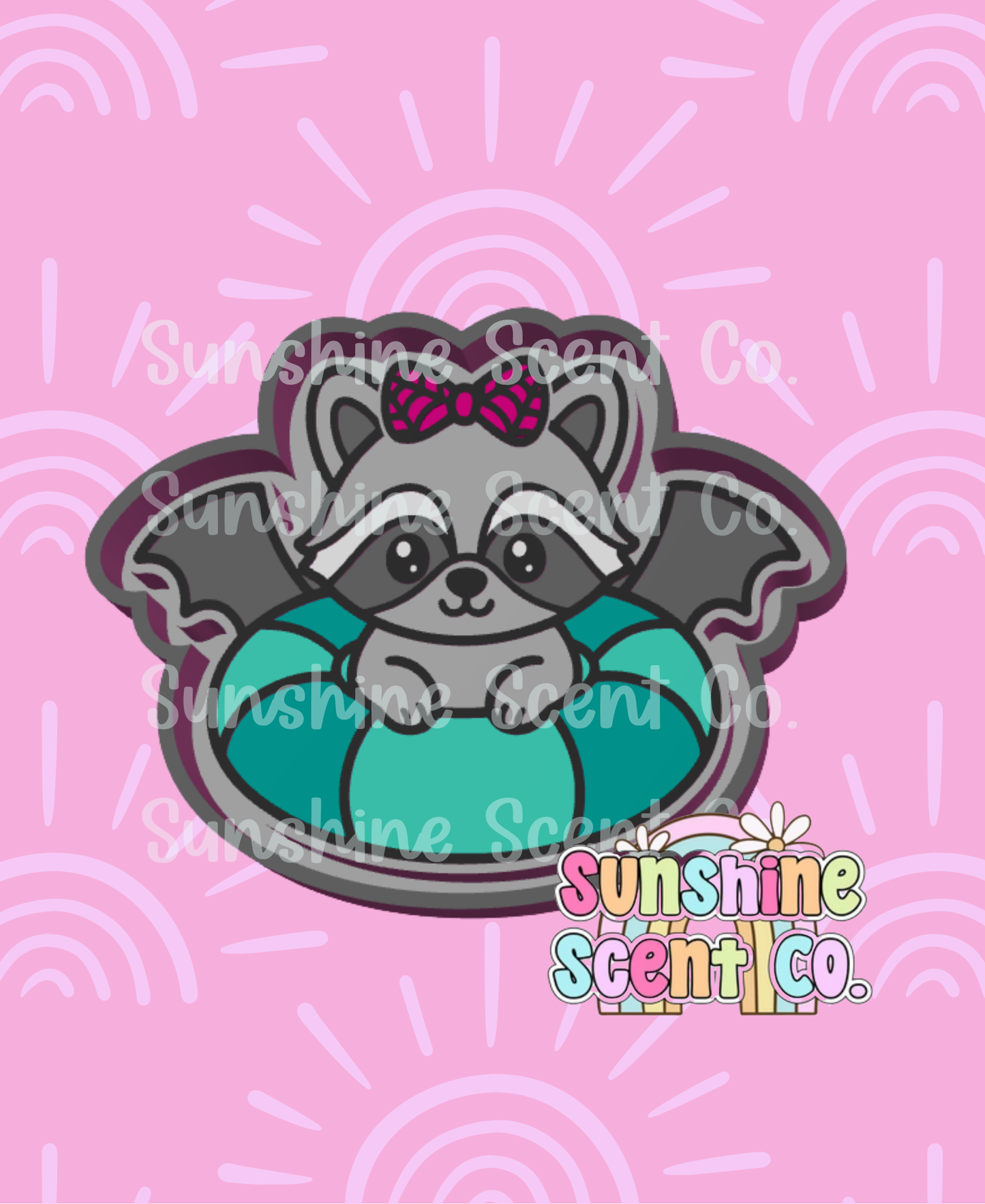 Raccoon in Bat Floatie Freshie Mold