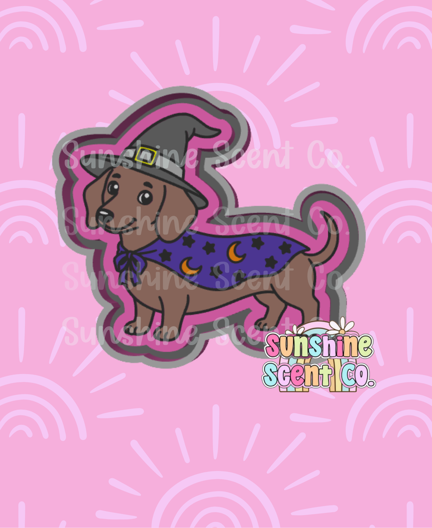 Halloween Witch Dachshund Freshie Mold