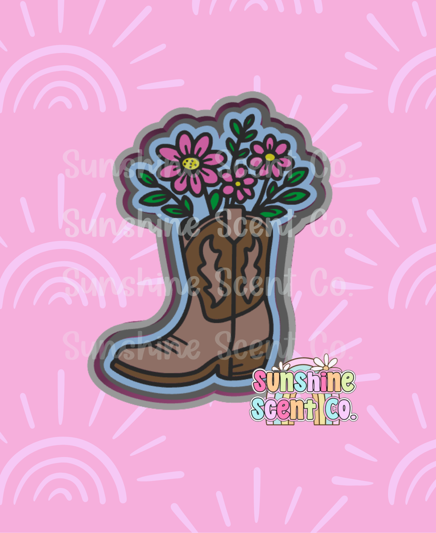 Floral Cowboy Boot Freshie Mold
