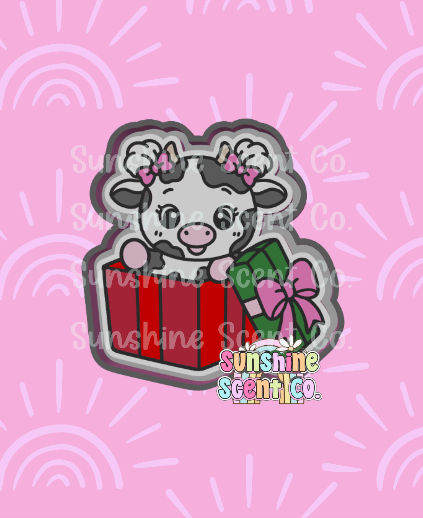 Cow in Present Freshie Mold