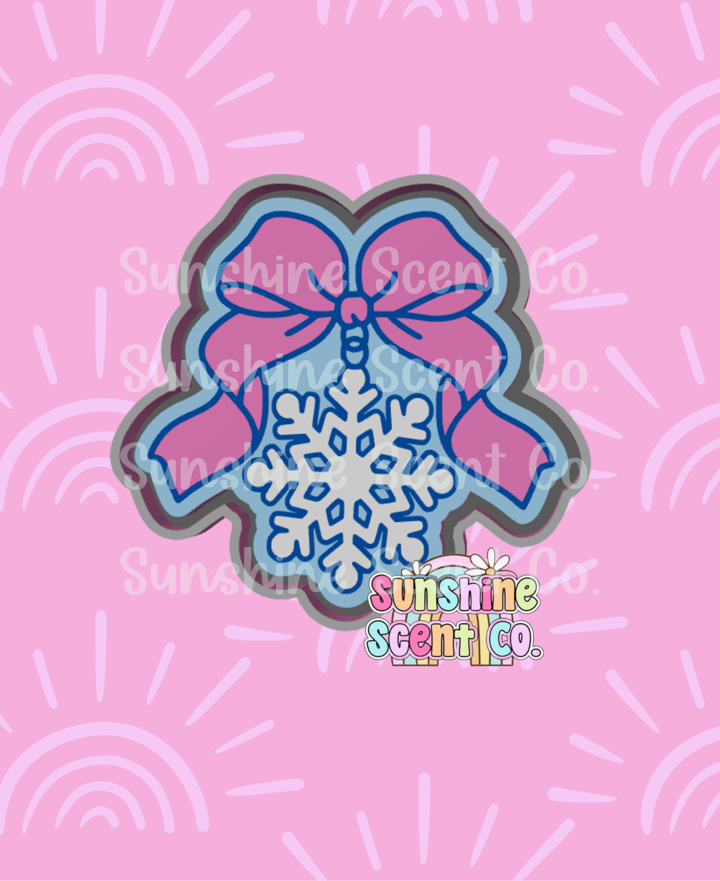 Snowflake Charm with Bow Freshie Mold