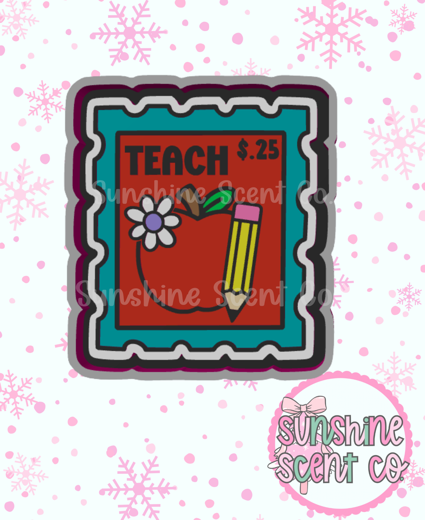 Teach Postage Stamp Freshie Mold