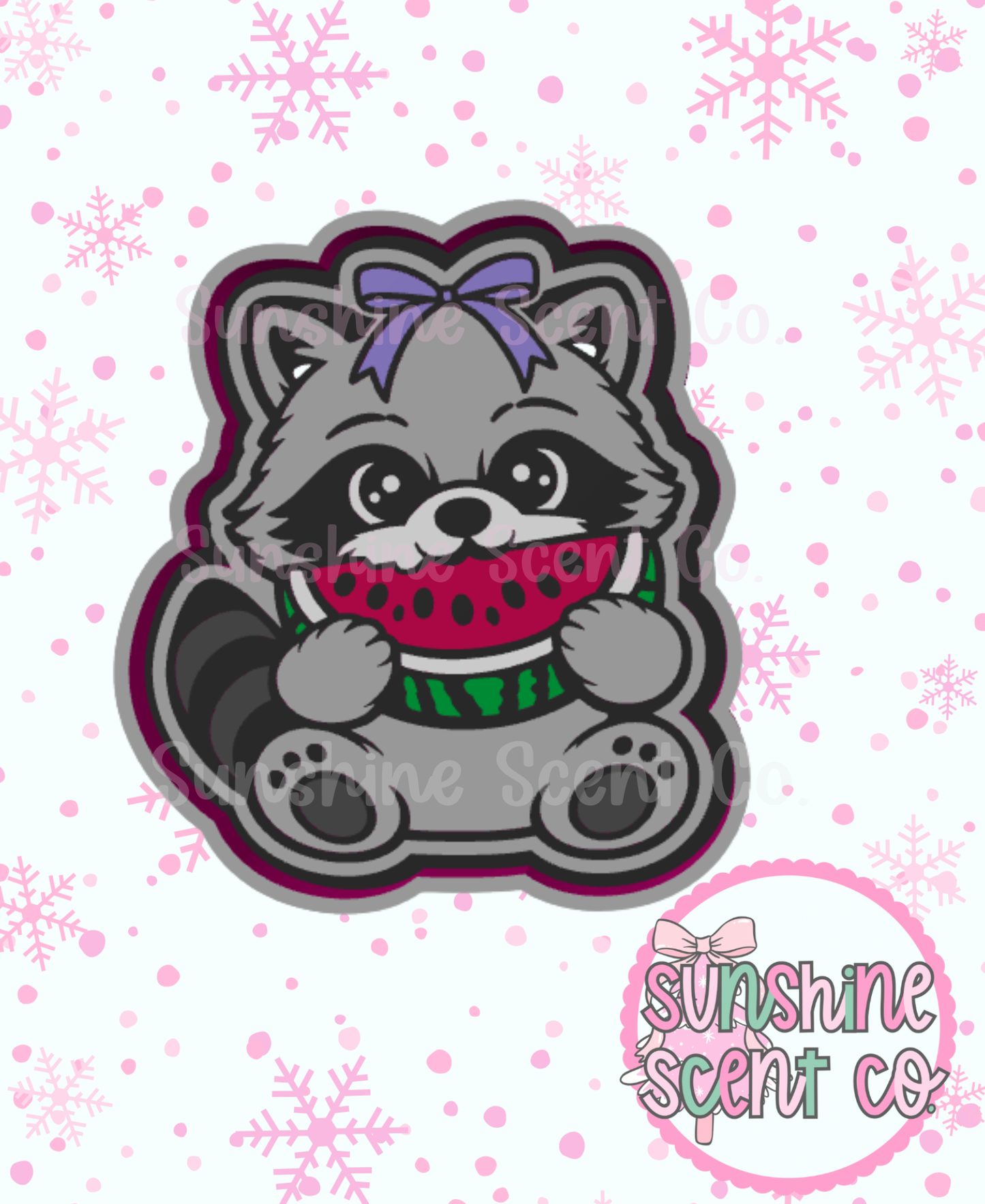 Raccoon with Watermelon Freshie Mold