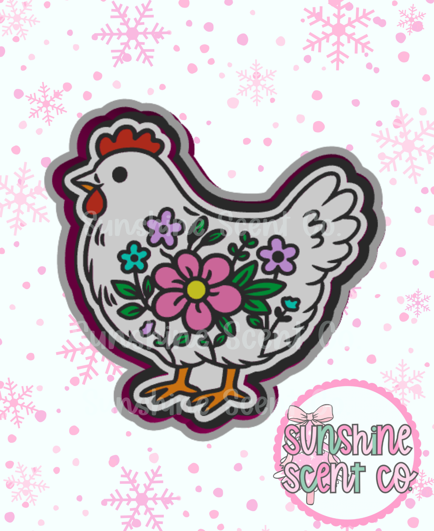 Floral Chicken Freshie Mold