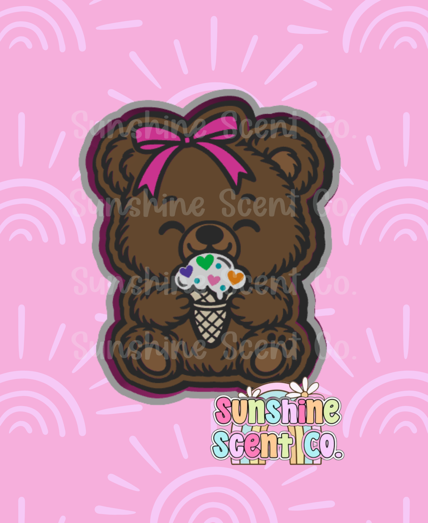 Bear with Ice Cream Freshie Mold