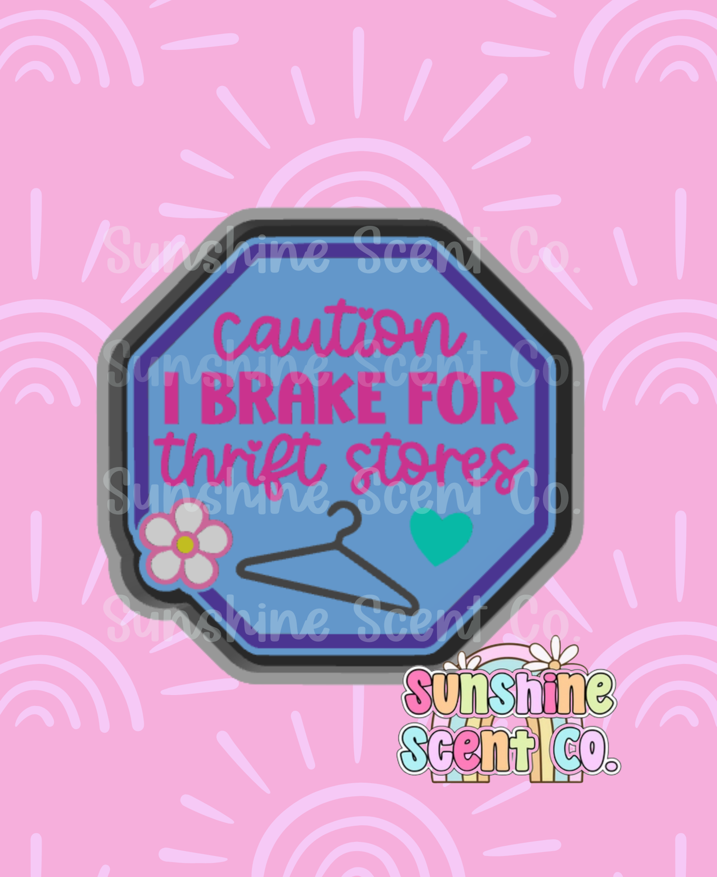Caution I Brake For Thrift Stores Freshie Mold