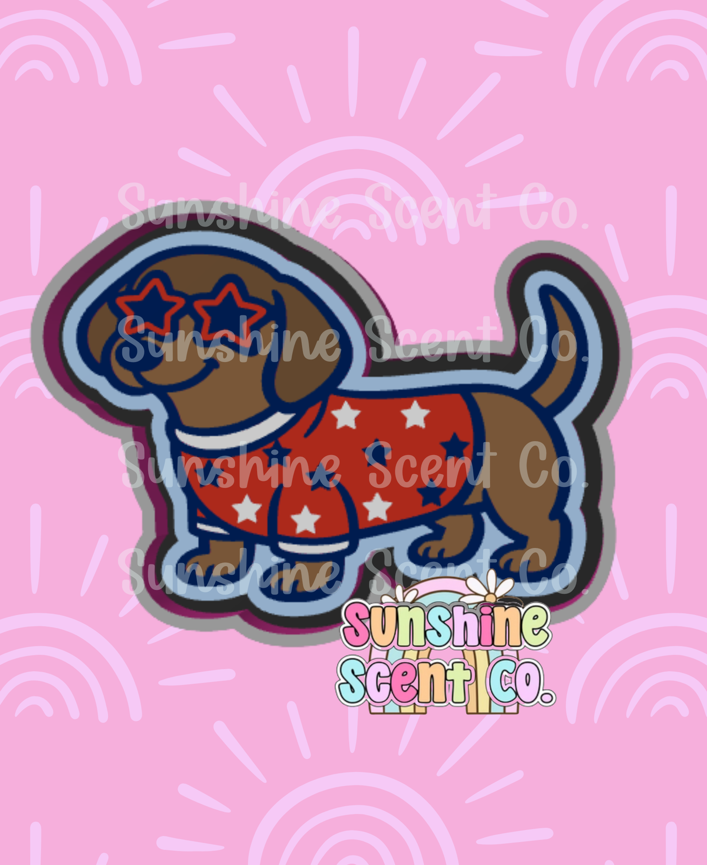 Patriotic Dachshund Freshie Mold