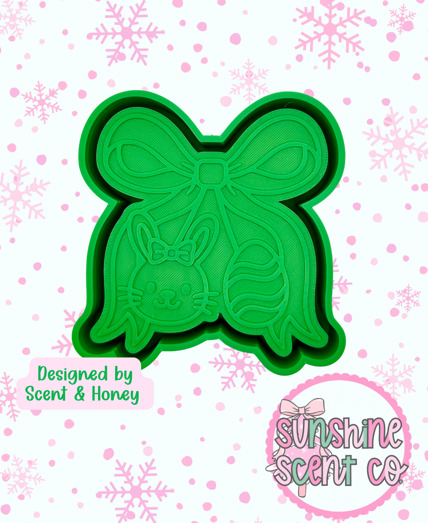 Bunny and Egg Cherries with Bow Freshie Mold