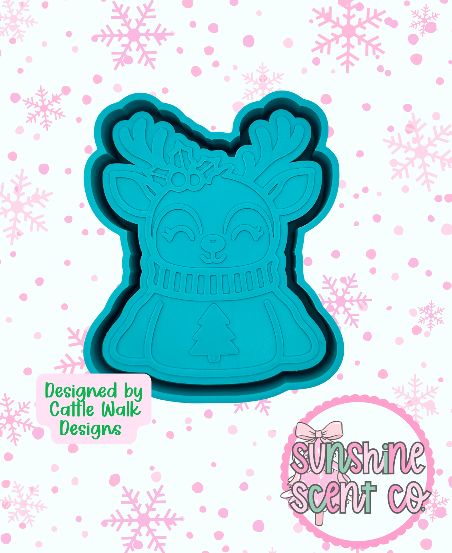 Reindeer in Oversized Sweater Freshie Mold