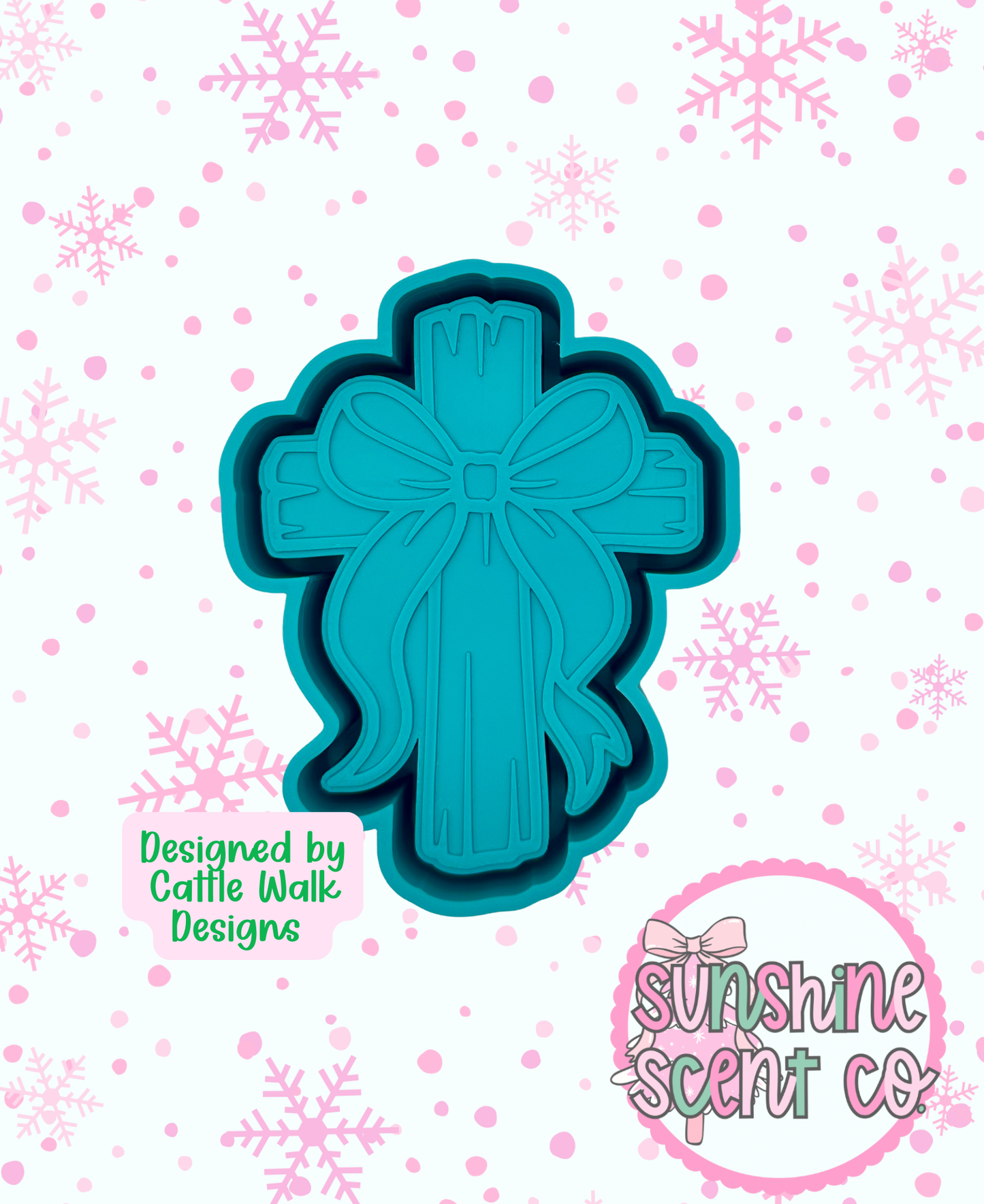 Cross with Bow Freshie Mold