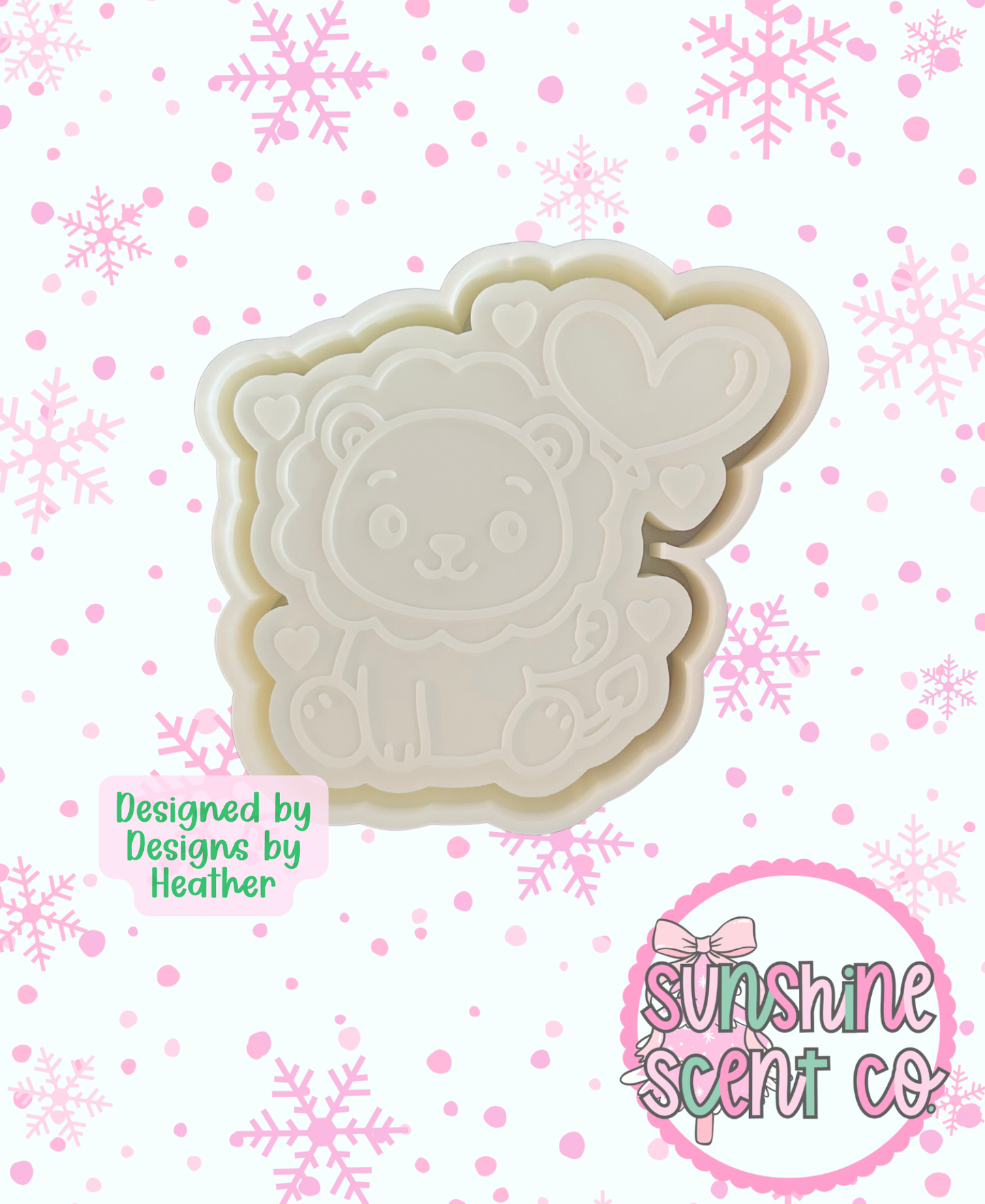 Lion with Heart Balloon Freshie Mold