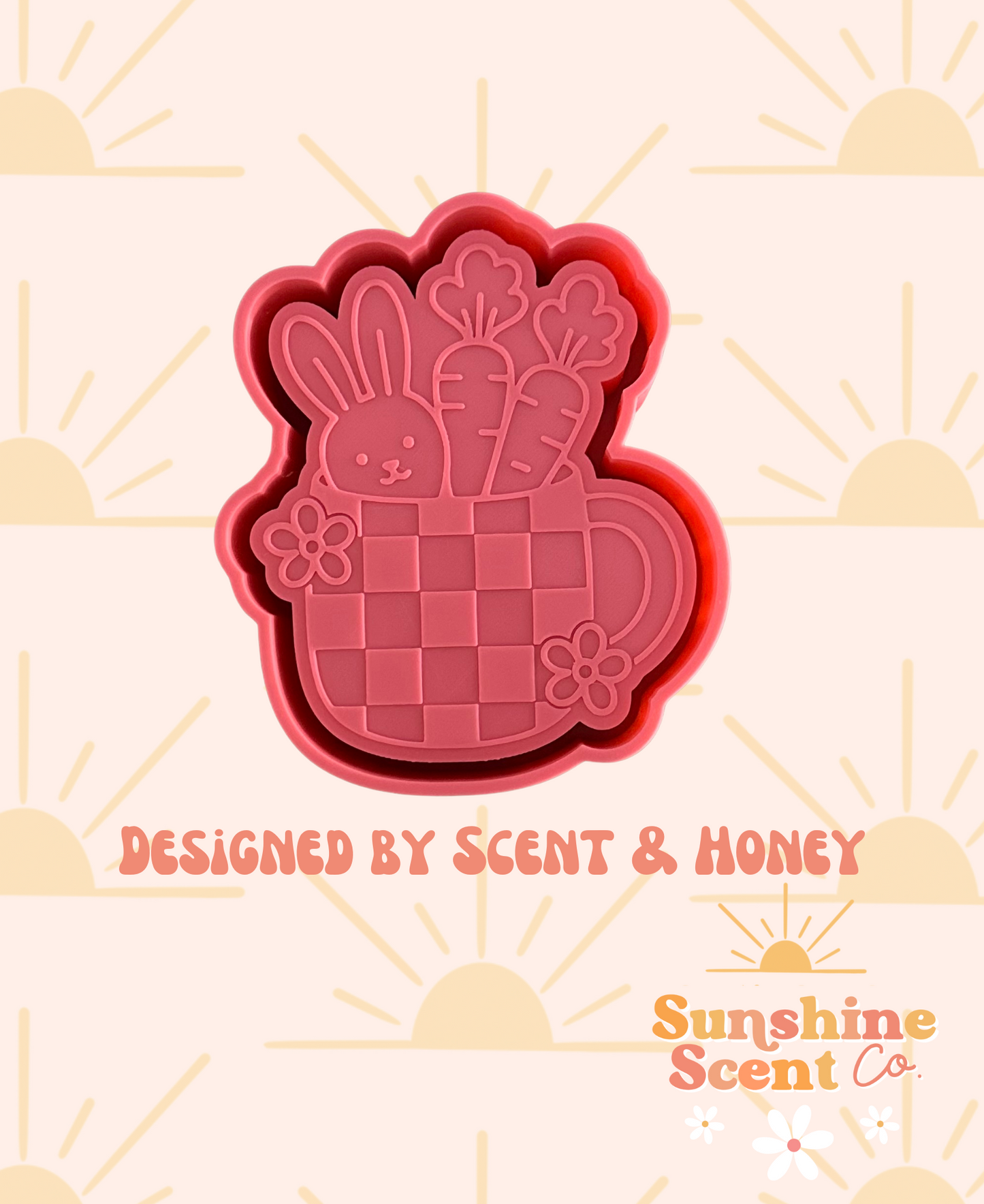 Checkered Bunny Mug Freshie Mold