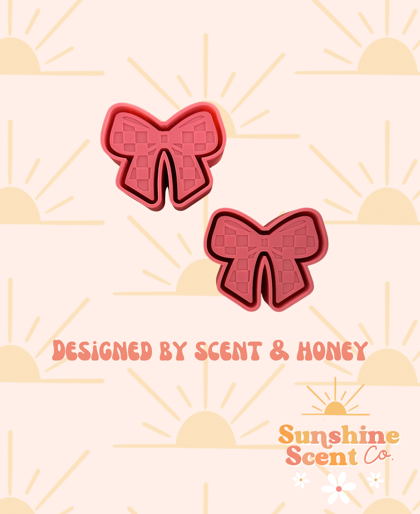 Checkered Bow Vent Clip Freshie Molds- Set of 2