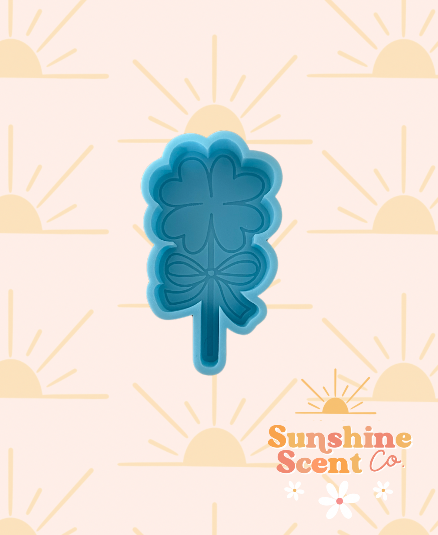 4 Leaf clover with Bow Silicone Freshie Mold