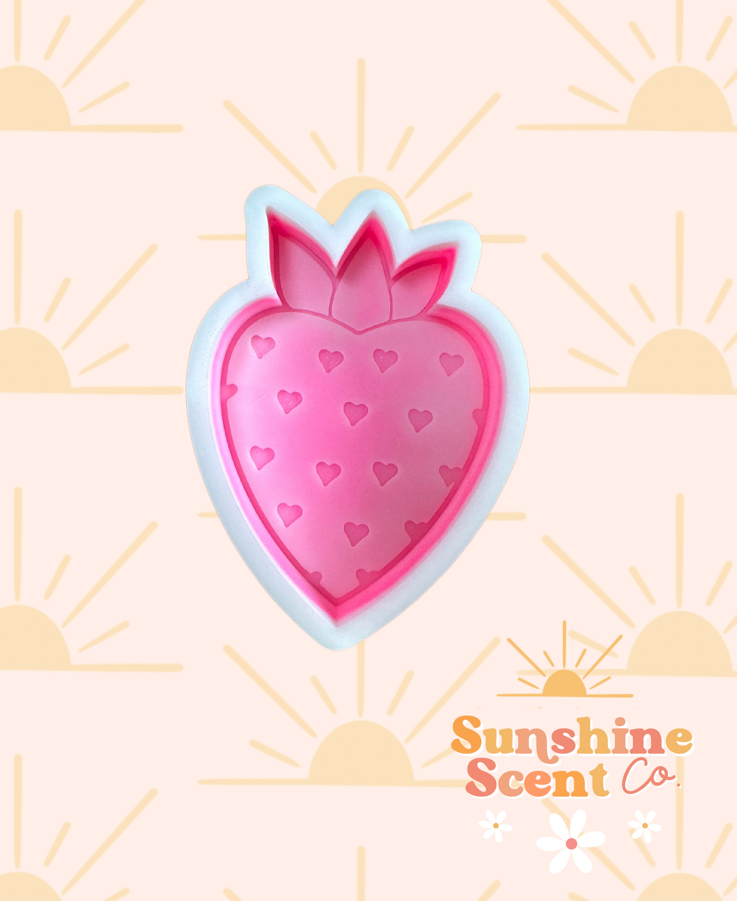 Strawberry w/ Hearts Silicone Freshie Mold