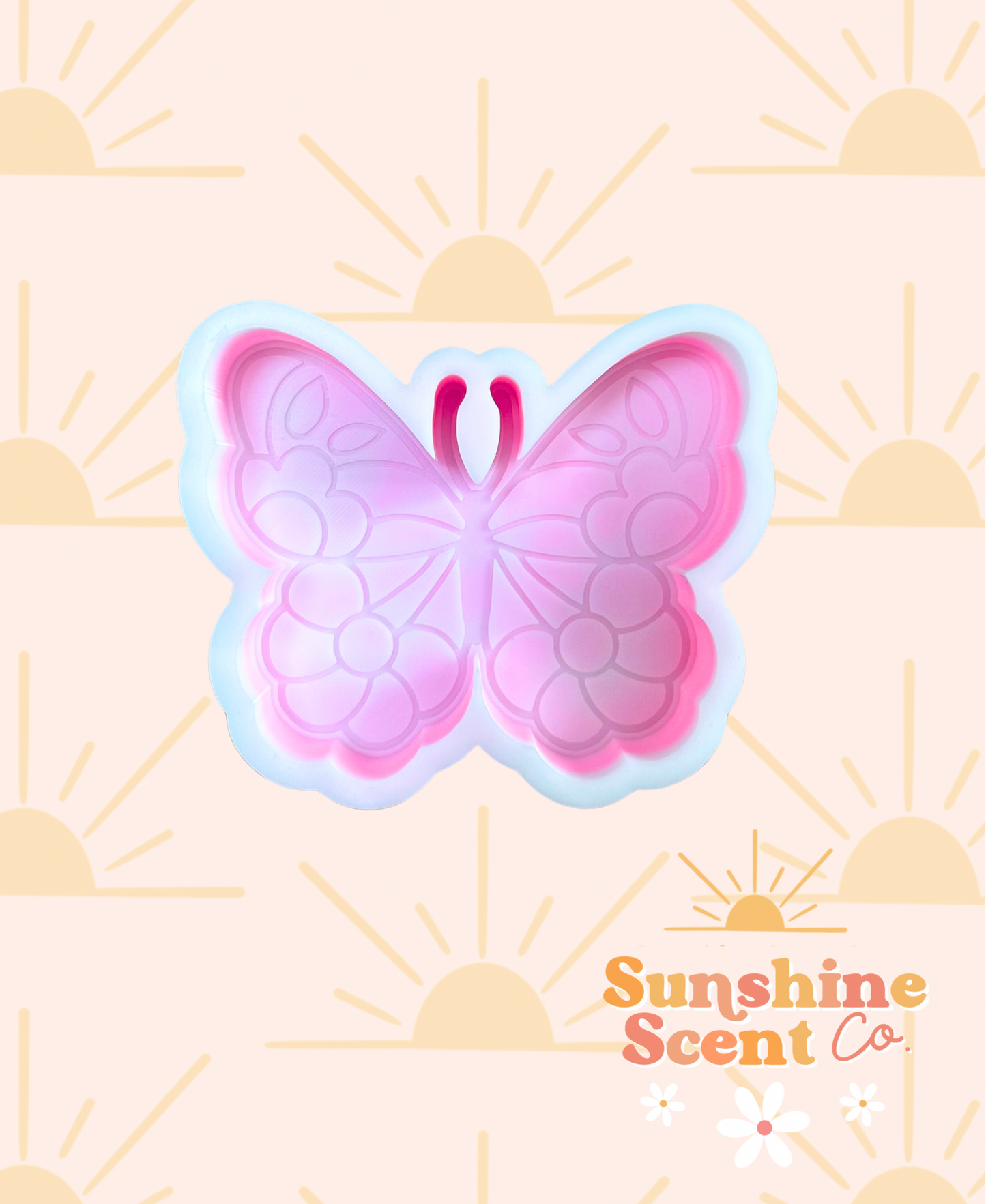 Retro Floral Butterfly Silicone Freshie Mold