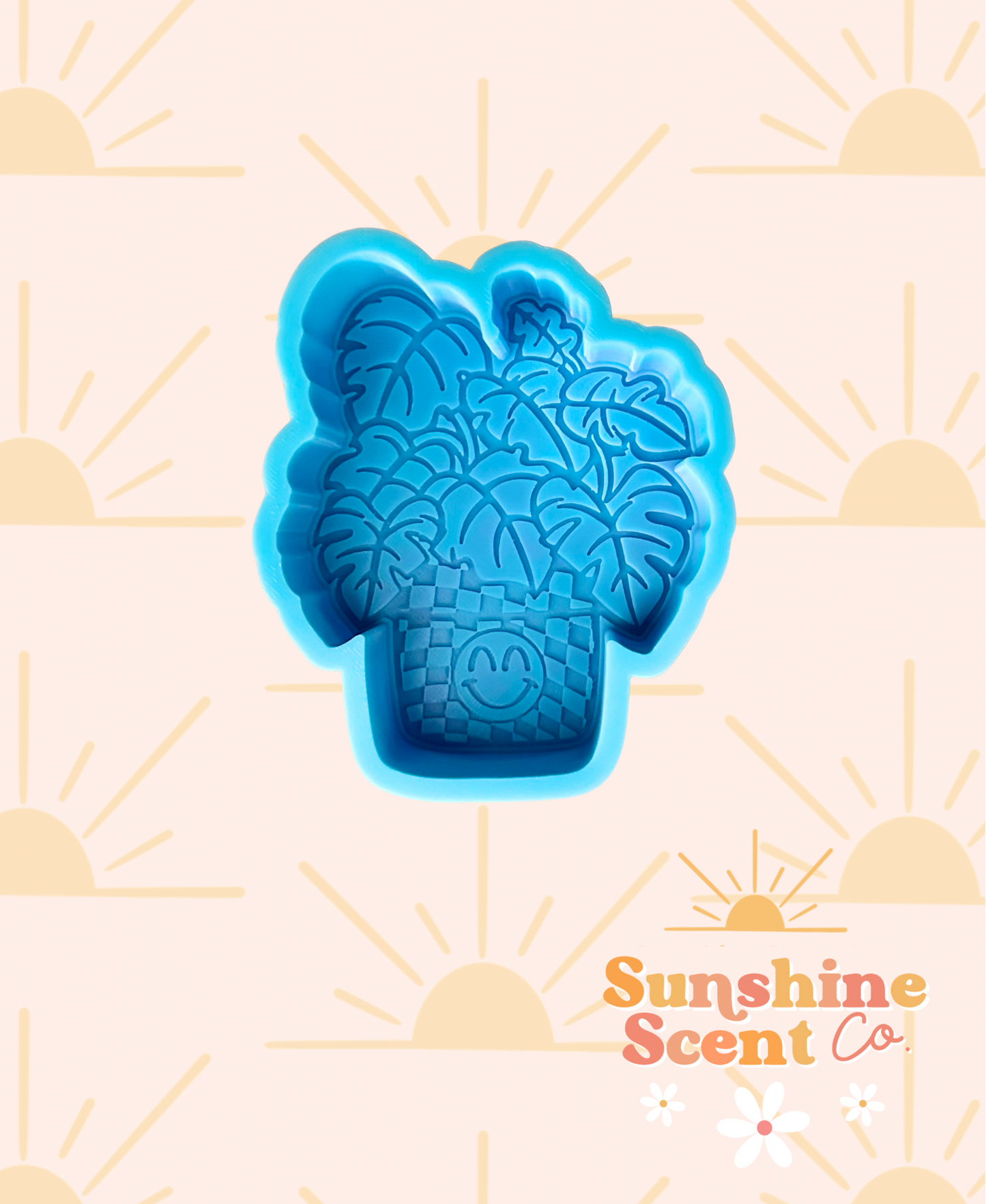 Checkered Monstera Silicone Freshie Mold