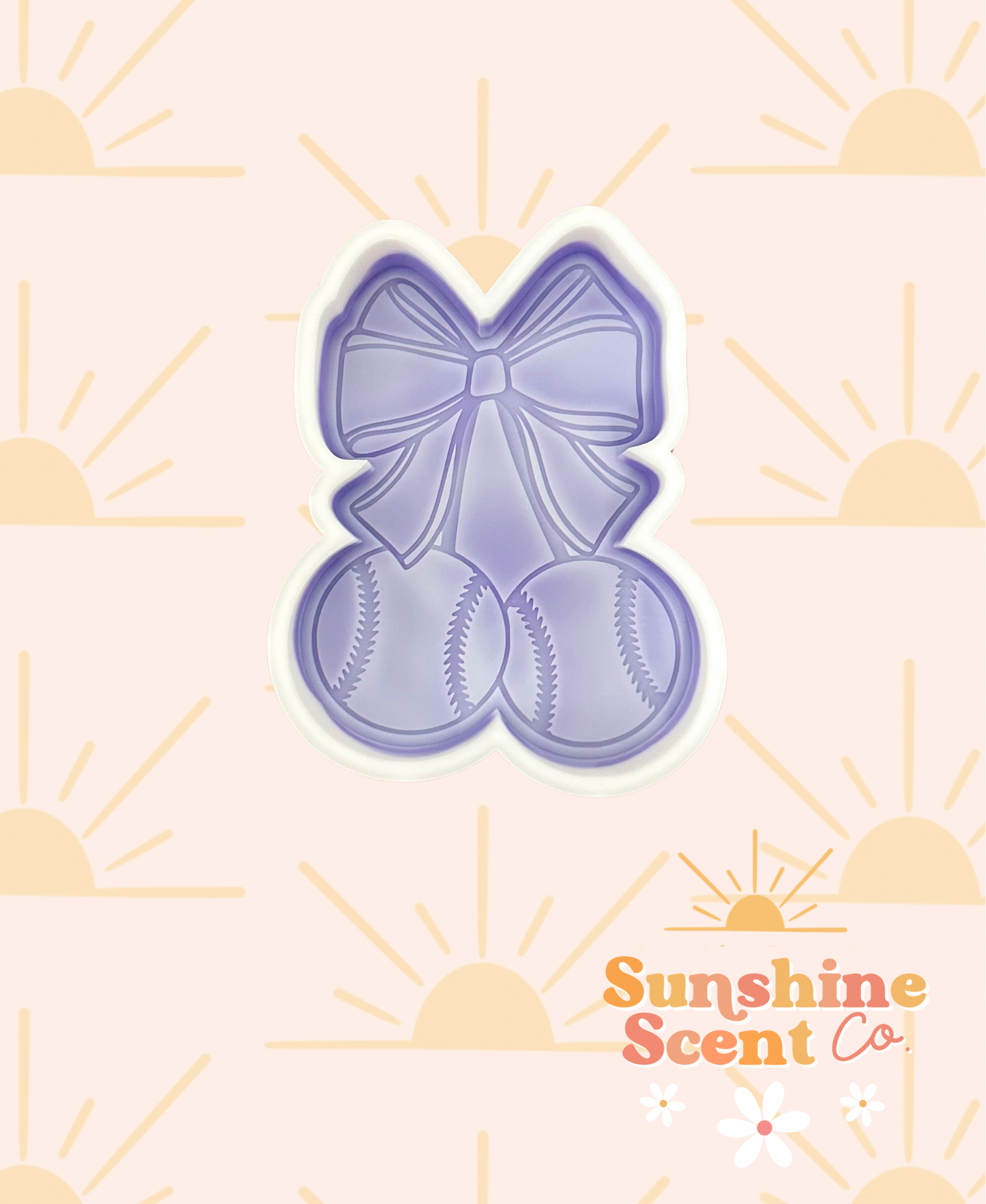 Baseball Cherries with Bow Silicone Freshie Mold