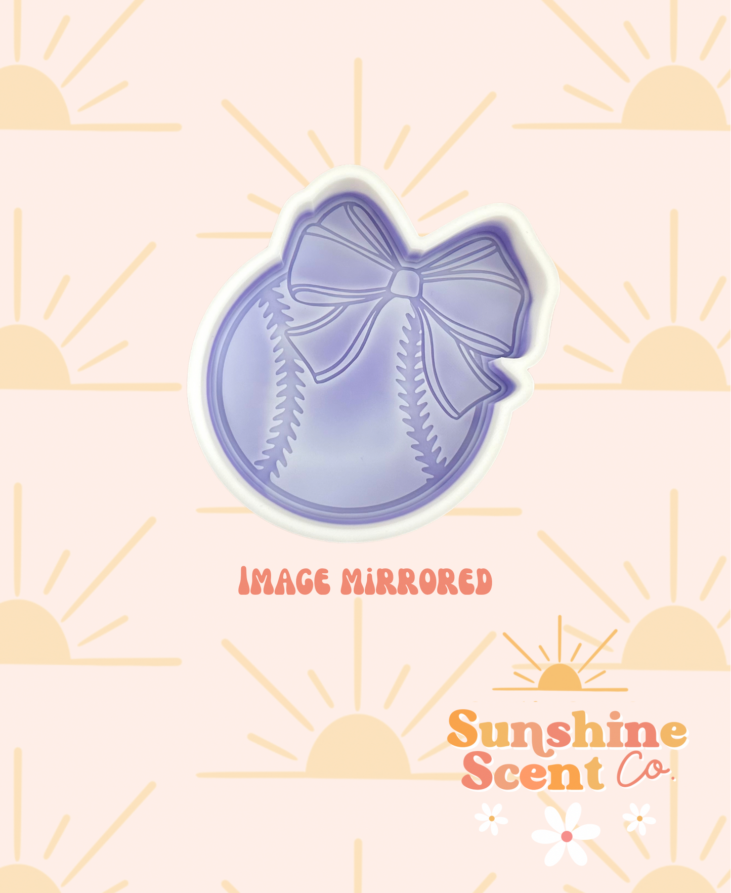 Baseball with Bow Silicone Freshie Mold