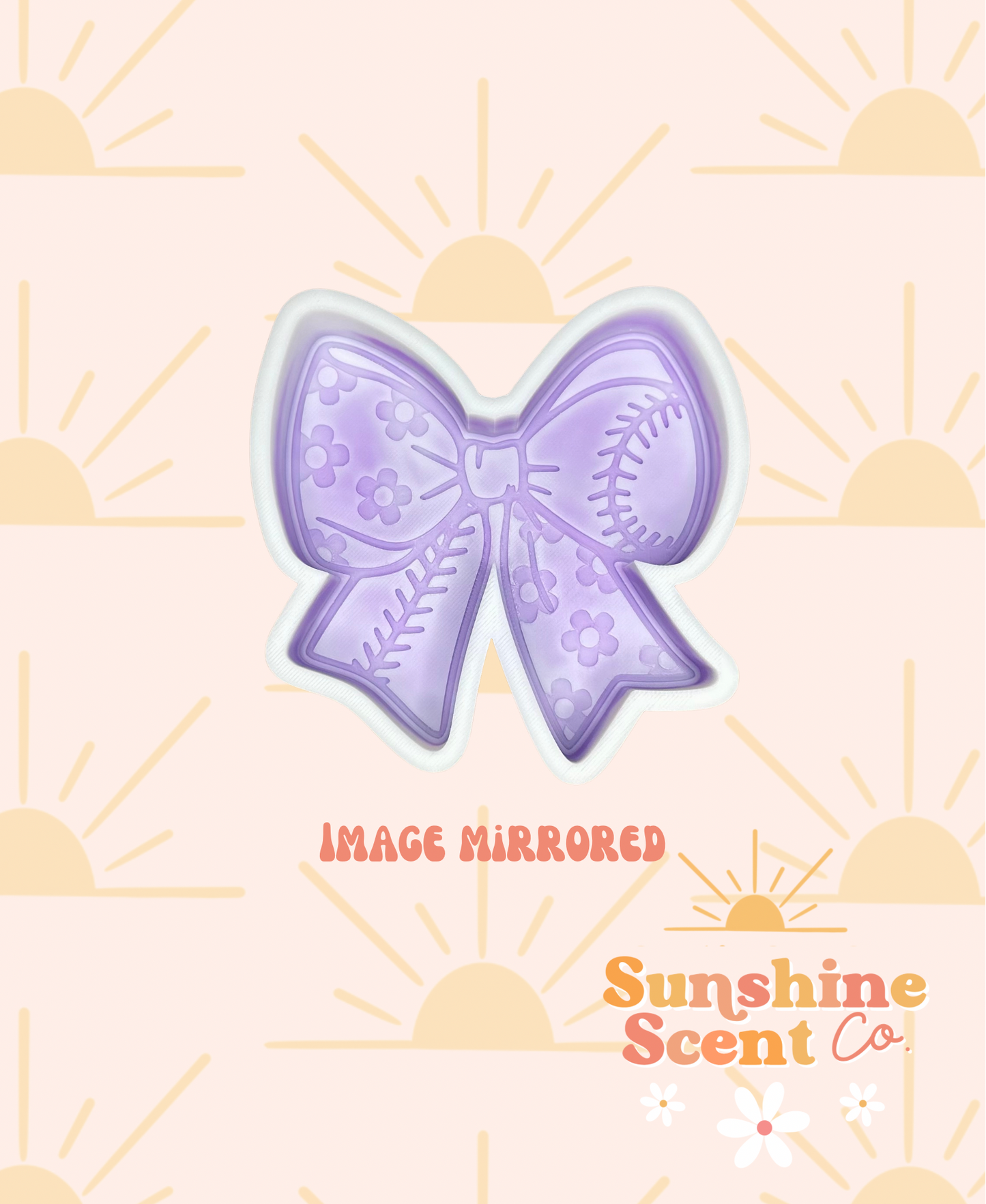 Floral Baseball/Softball Bow Silicone Freshie Mold