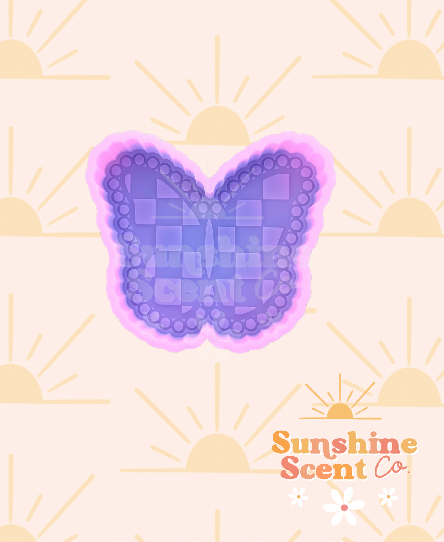 Checkered Jewelry Butterfly Silicone Freshie Mold