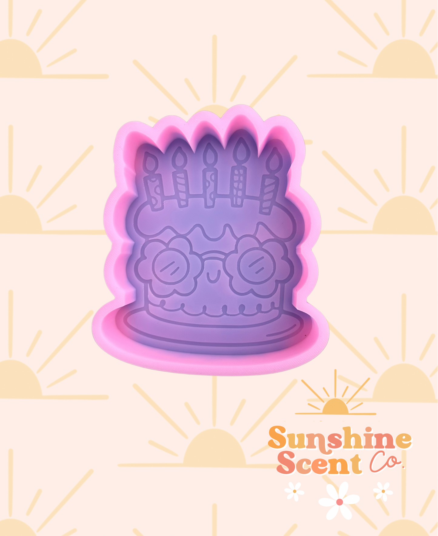 Retro Birthday Cake Silicone Freshie Mold