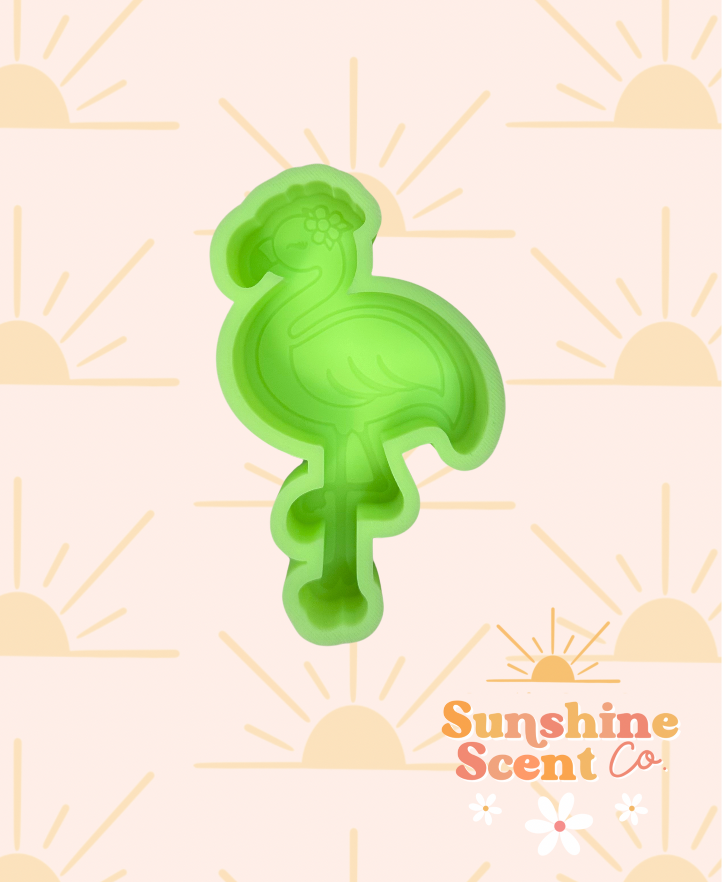 Flamingo with Flower Freshie Mold