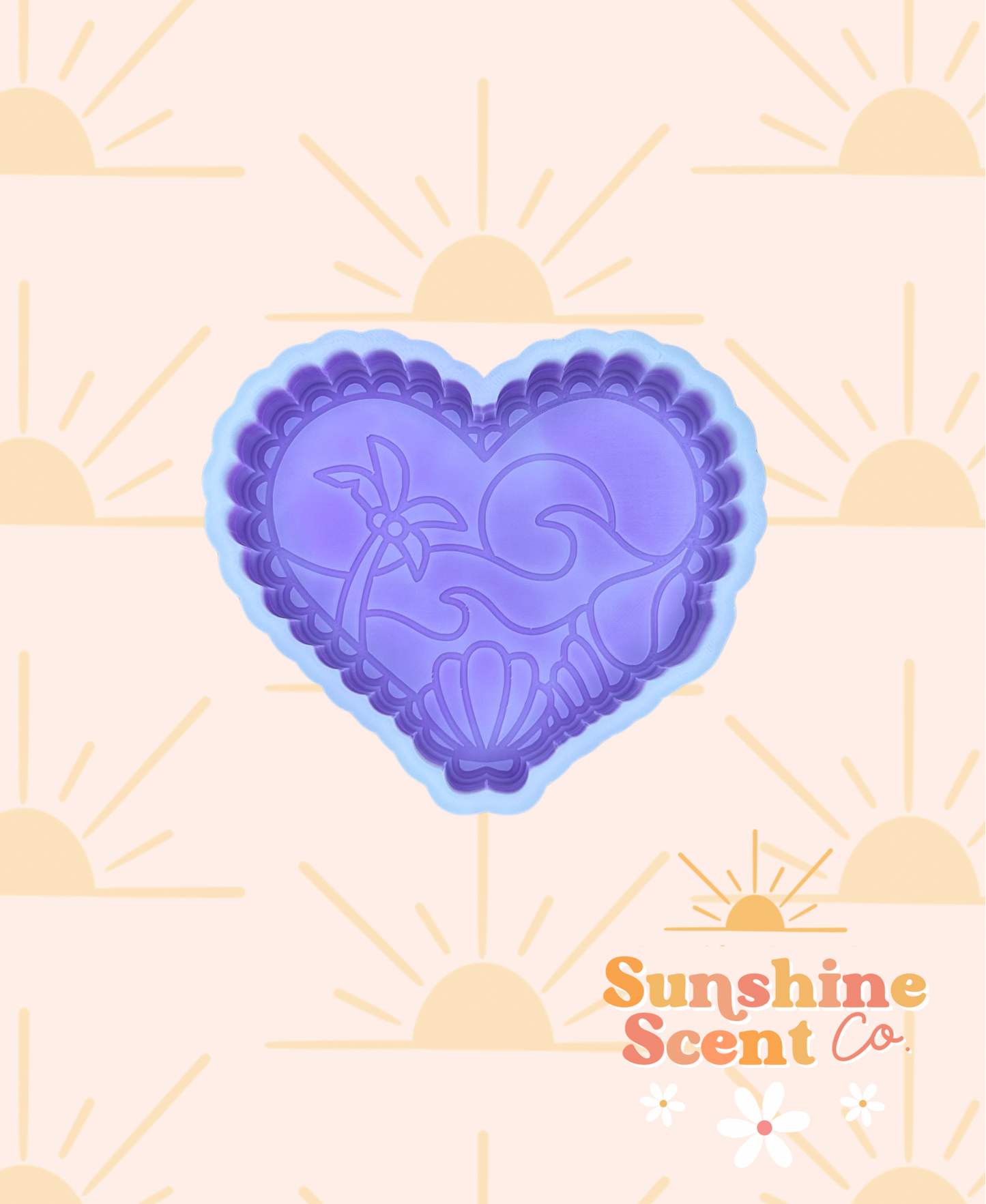 Lace Beach Heart Freshie Mold