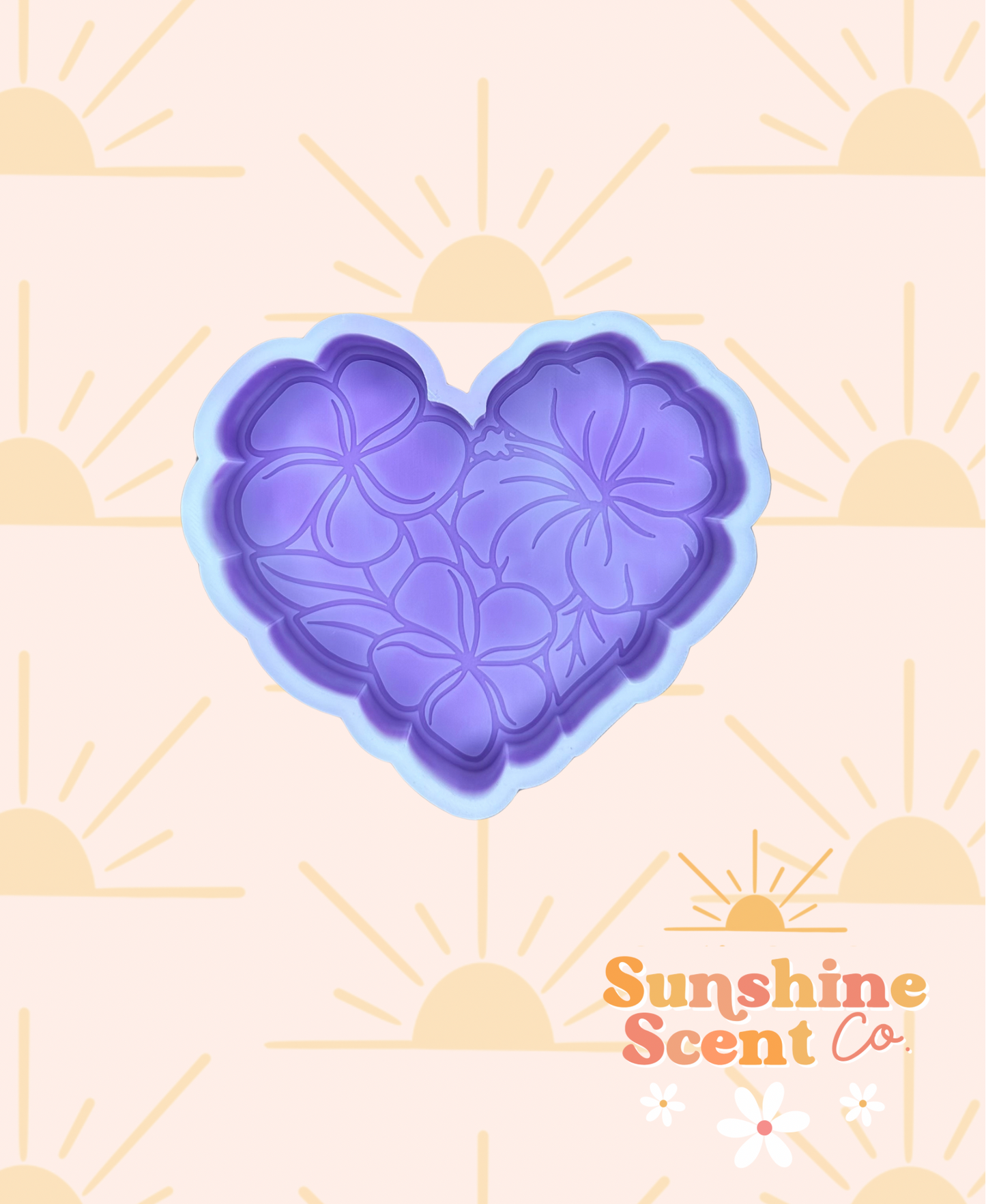 Hibiscus Plumeria Heart Freshie Mold
