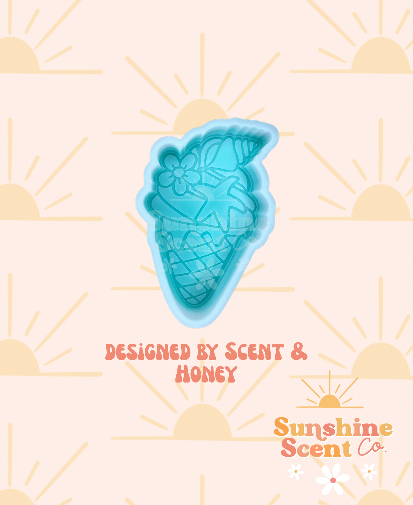 Sea Shell Ice Cream Cone Freshie Mold