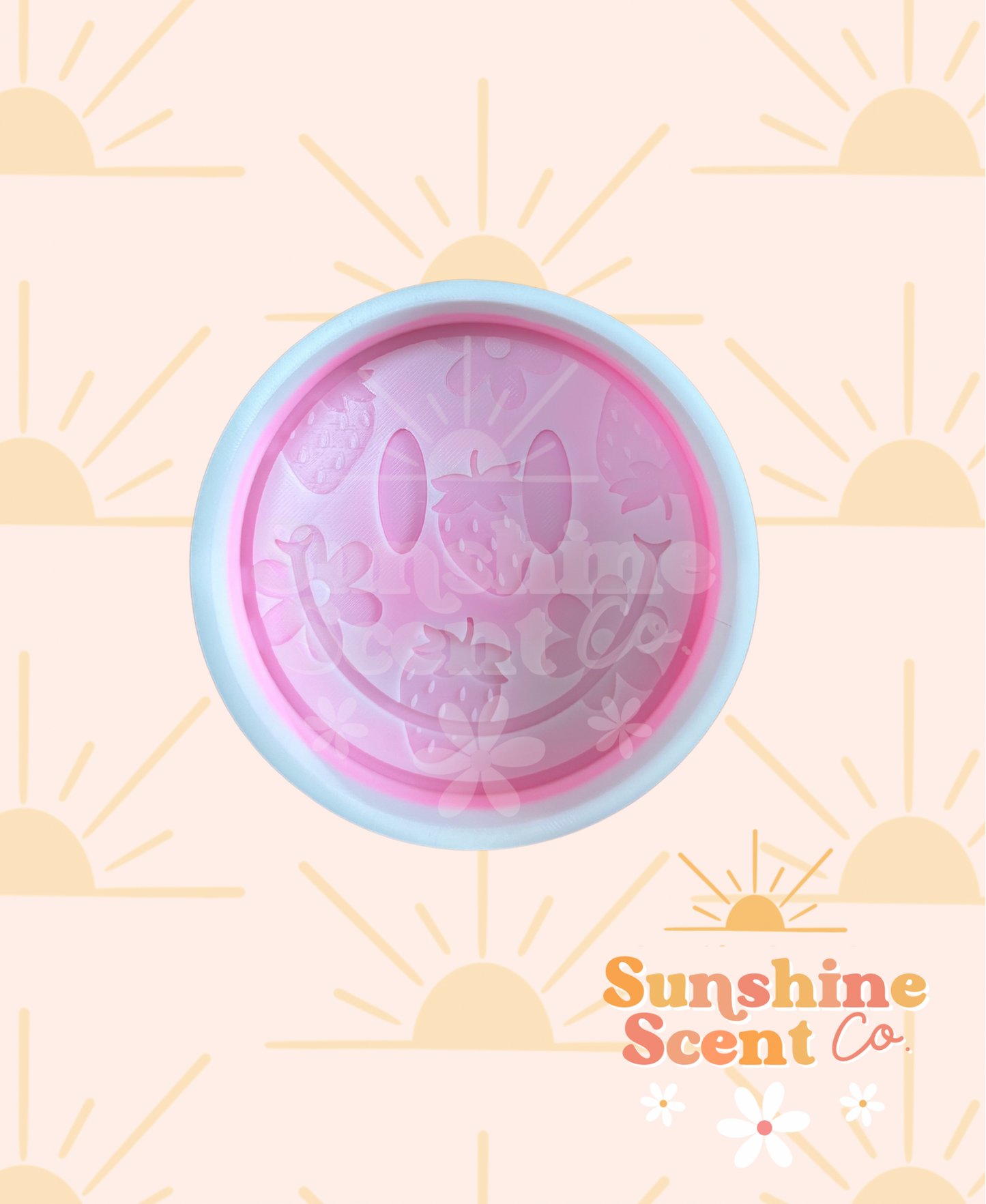 Strawberry Flower Smiley Silicone Freshie Mold