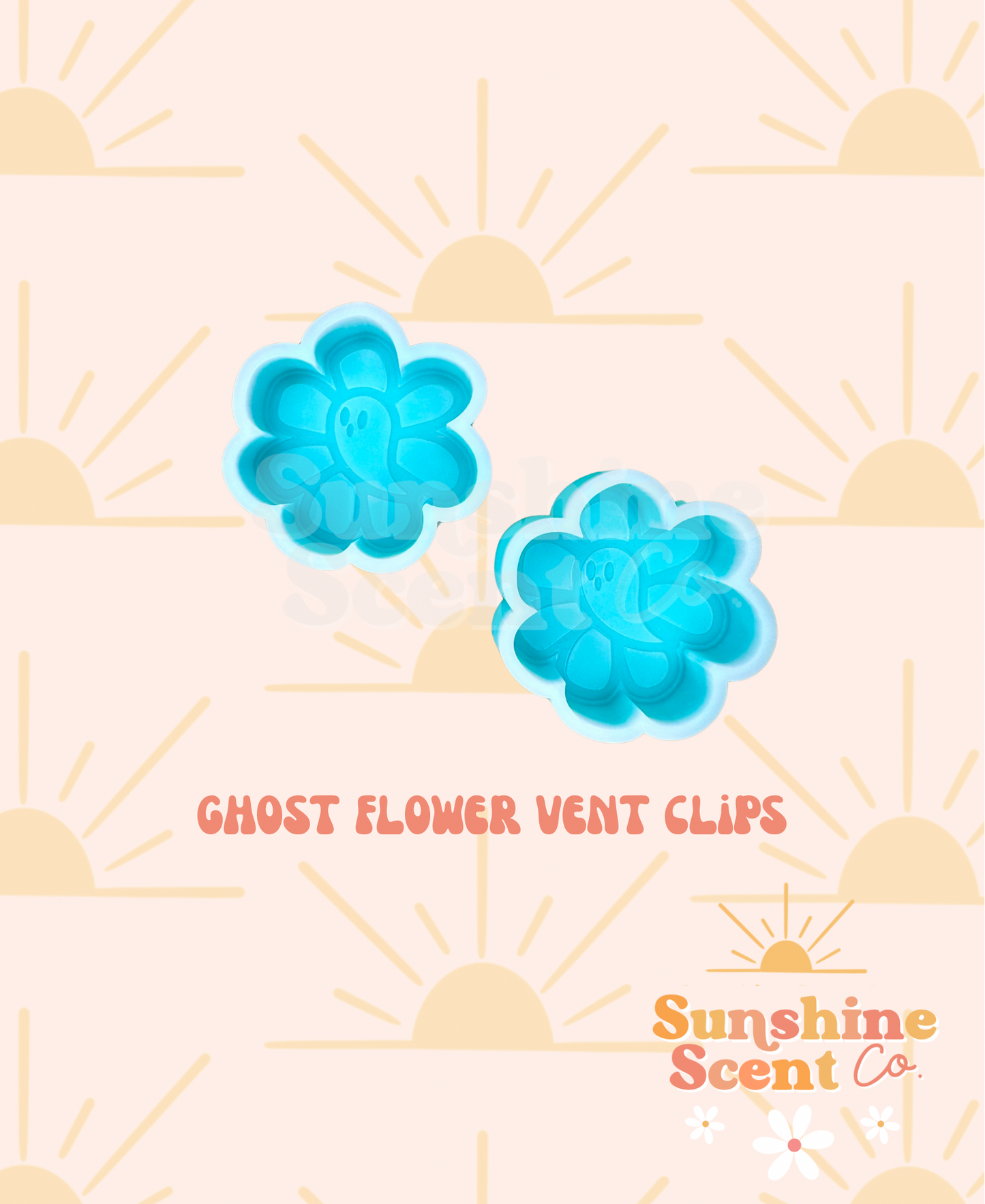 Ghost Flower Vent Clip Freshie Molds- Set of 2