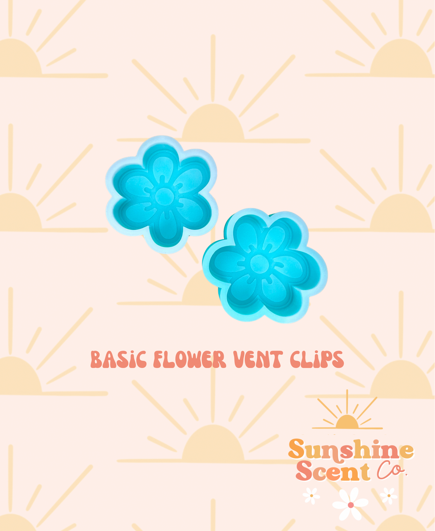 Basic Flower Vent Clip Freshie Molds- Set of 2