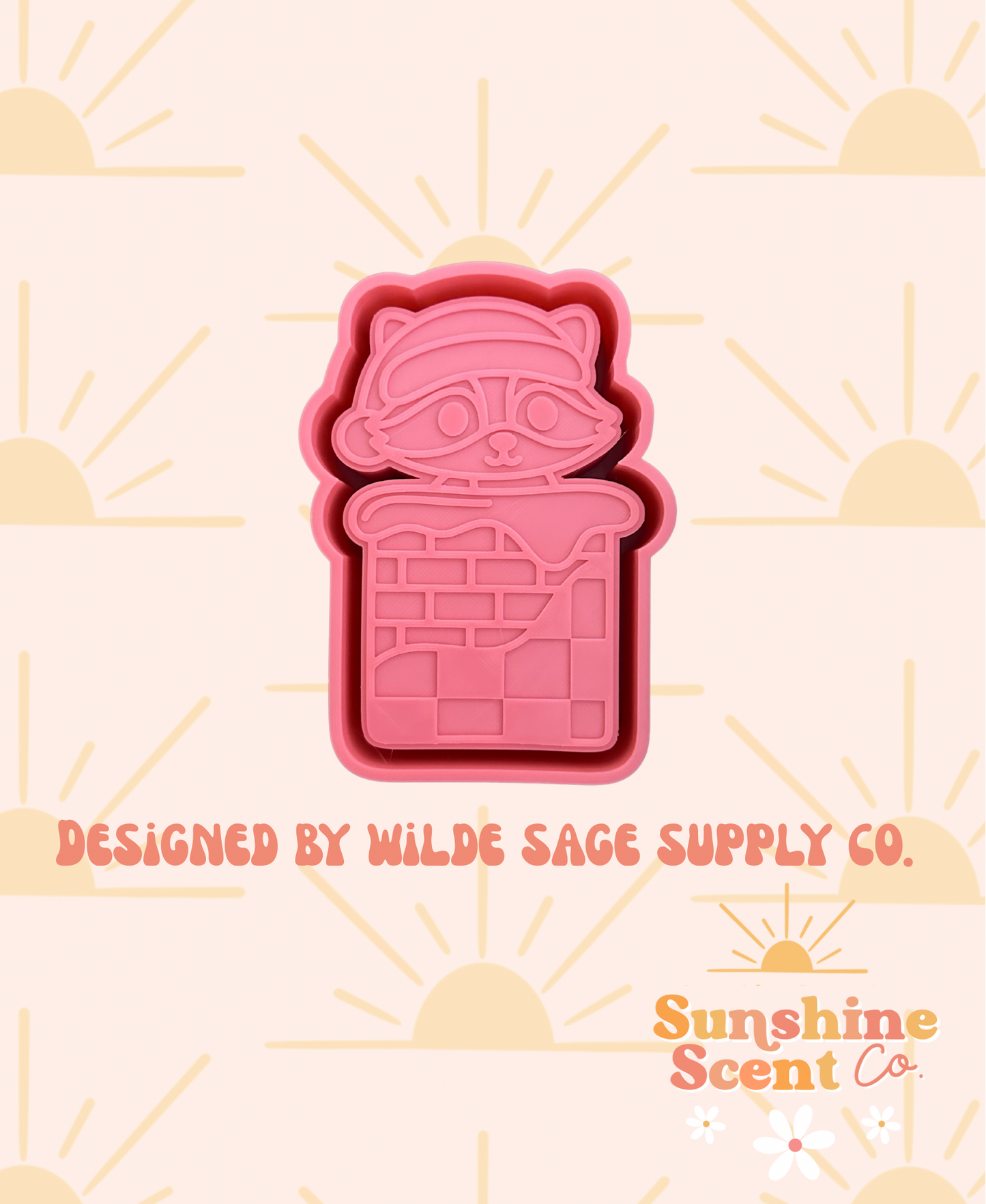 Raccoon in Snowy Chimney Freshie Mold