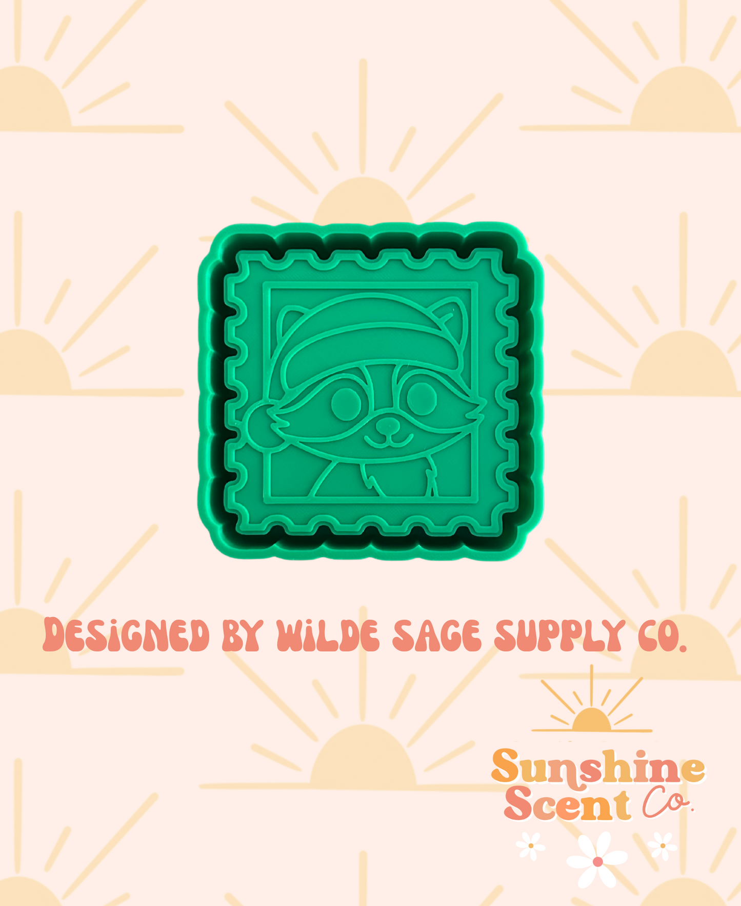 Christmas Raccoon Stamp Freshie Mold