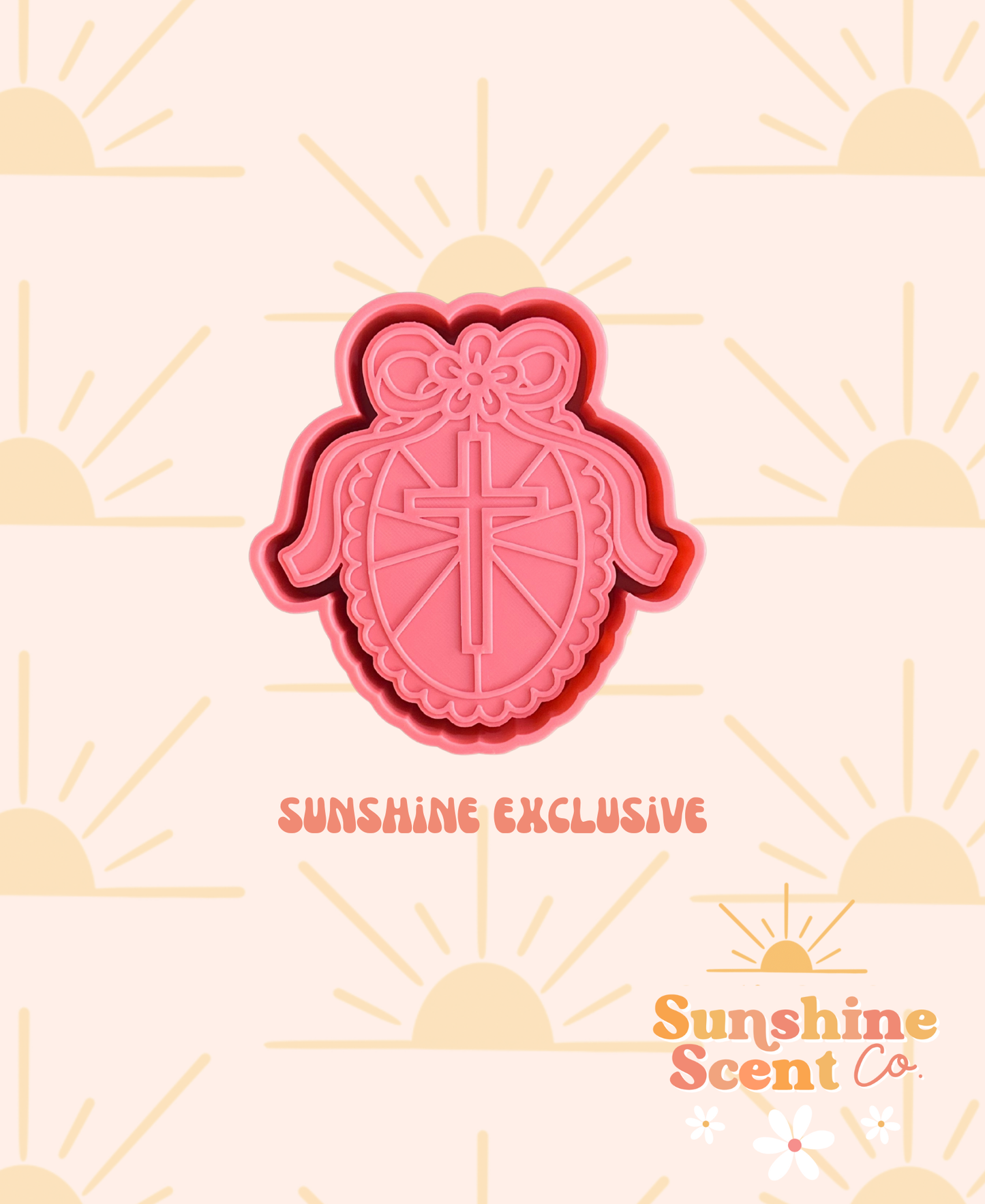 Oval Frame with Cross Freshie Mold