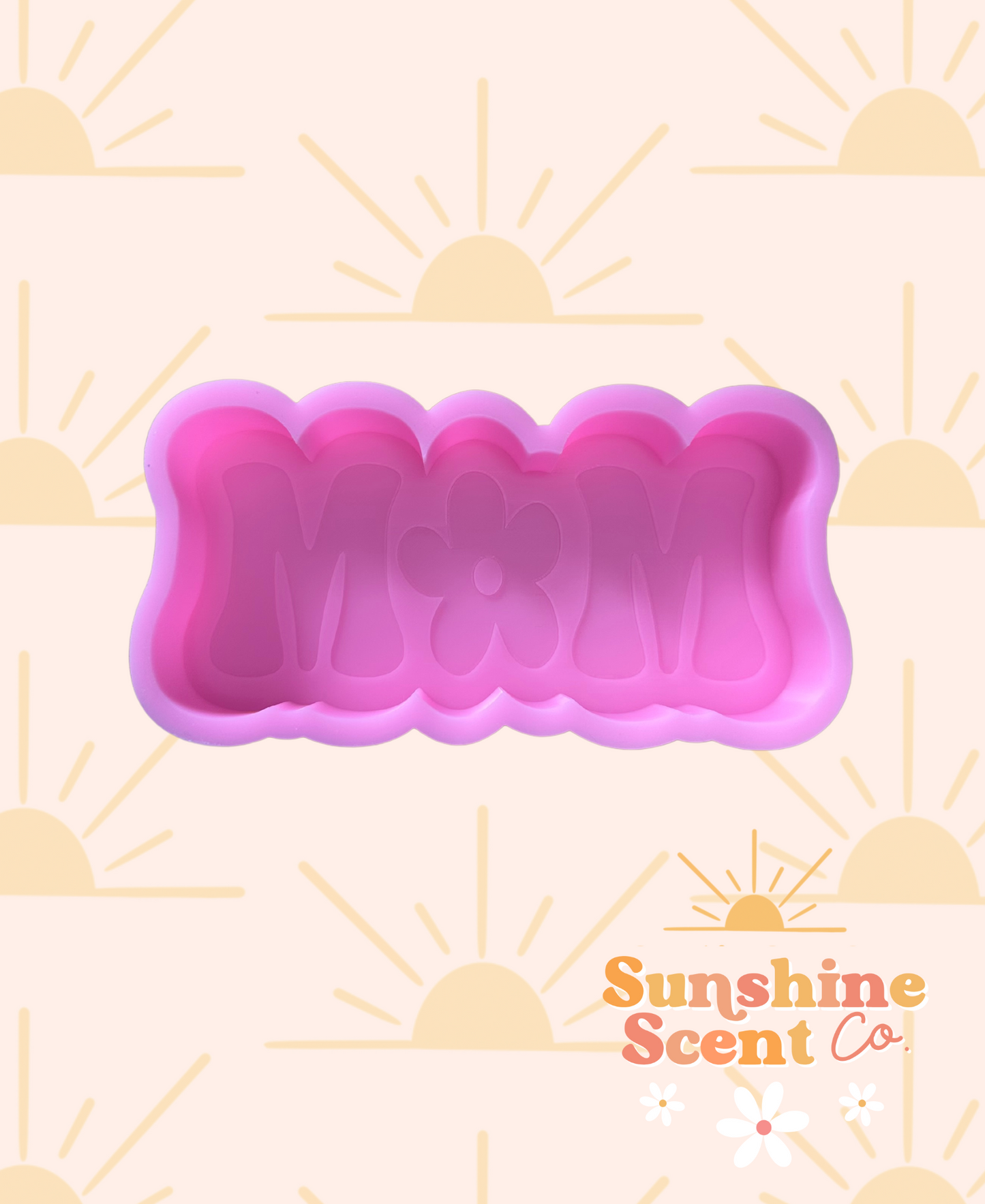 MOM with Flower Center Silicone Freshie Mold