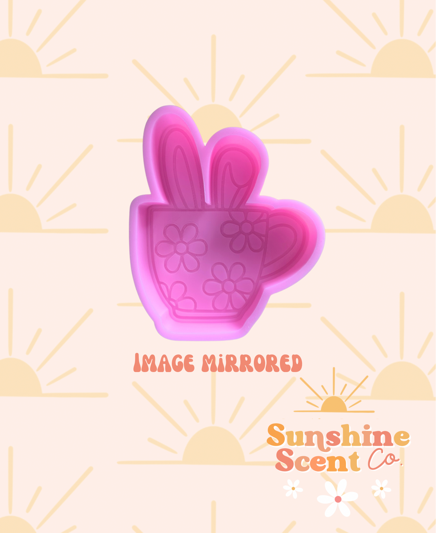 Floral Bunny Mug Silicone Freshie Mold