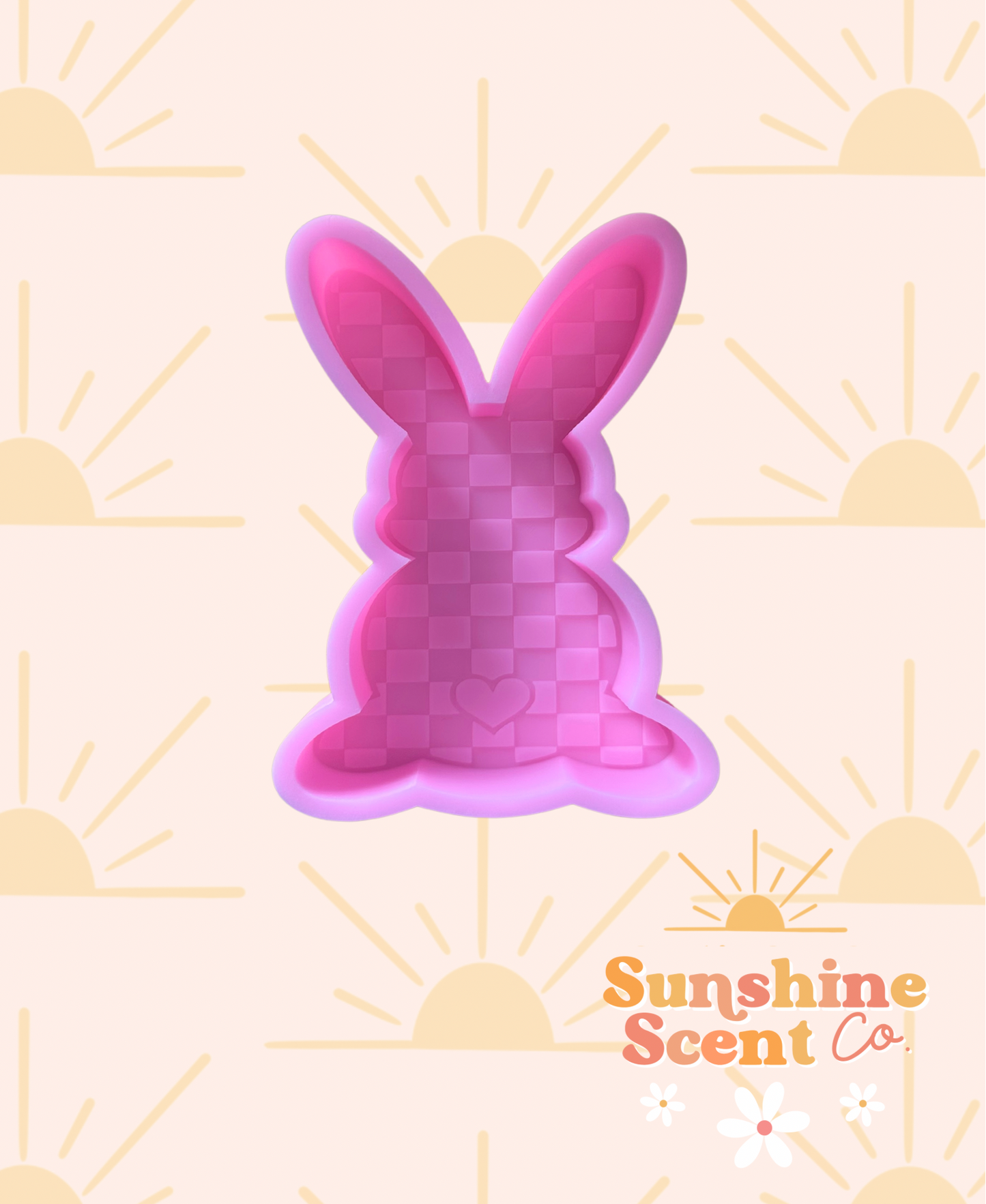 Checkered Print Bunny Silicone Freshie Mold