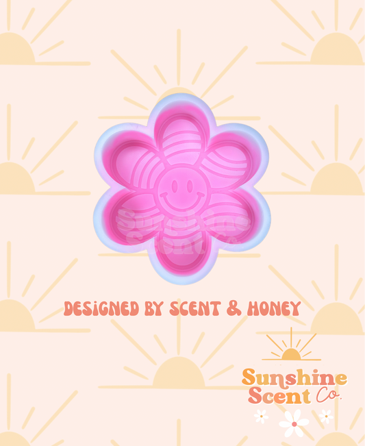 Groovy Smiley Flower Freshie Mold