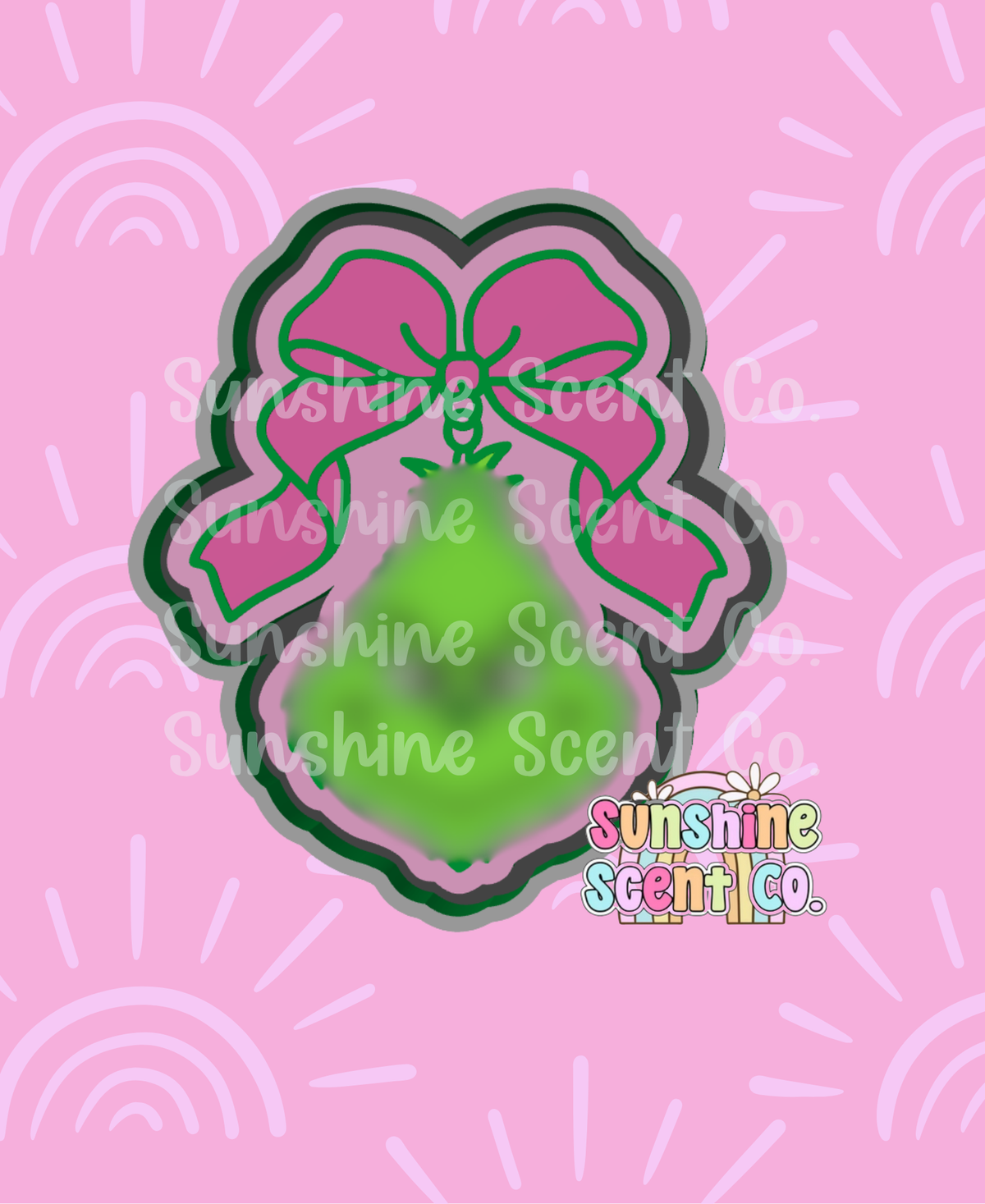 Grumpy Santa Charm with Bow Freshie Mold