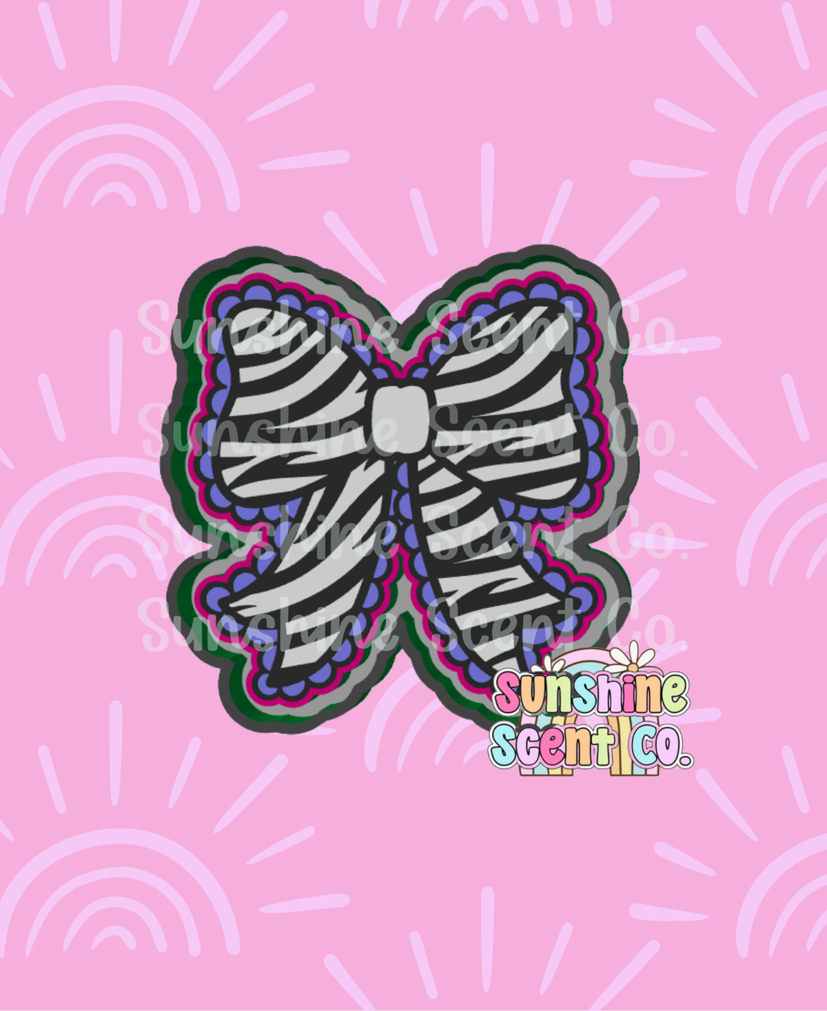 Lace Zebra Bow Freshie Mold