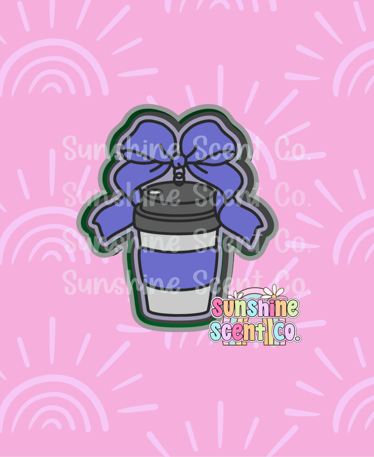 Latte Cup Charm with Bow Freshie Mold