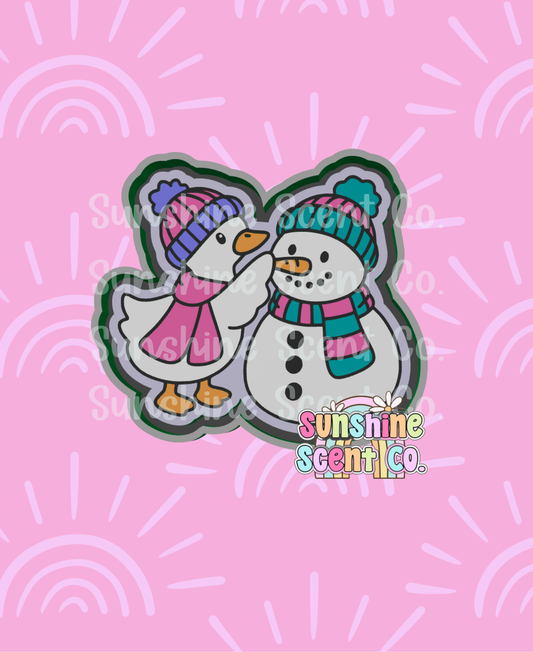 Goose Building Snowman Freshie Mold